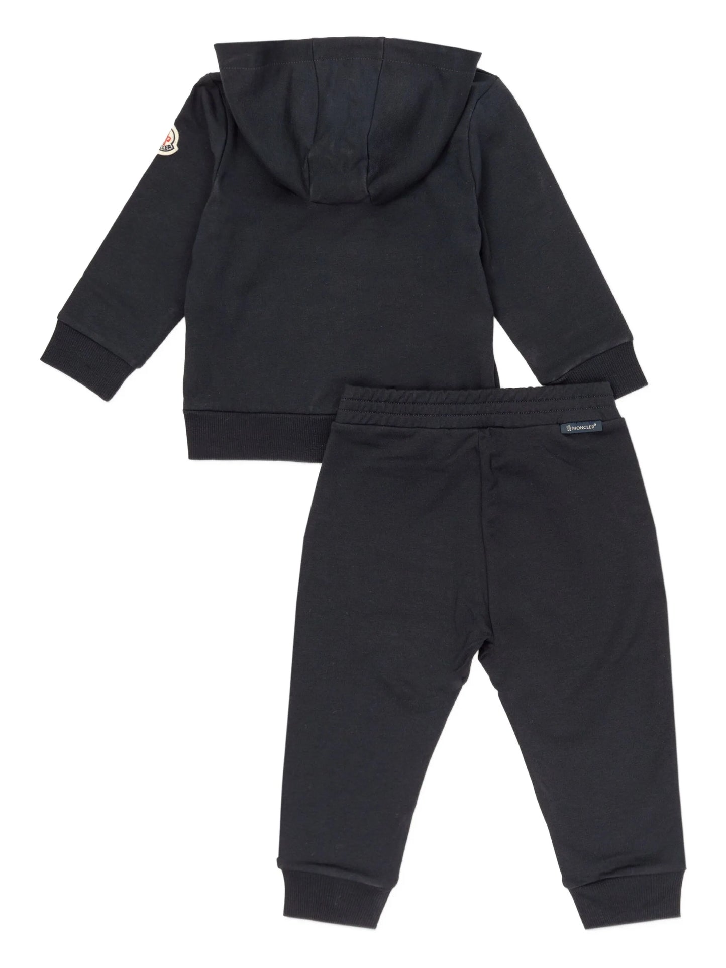 MONCLER BABY Boys Embroidered Teddy Logo Sweatsuit Set Navy - MAISONDEFASHION.COM