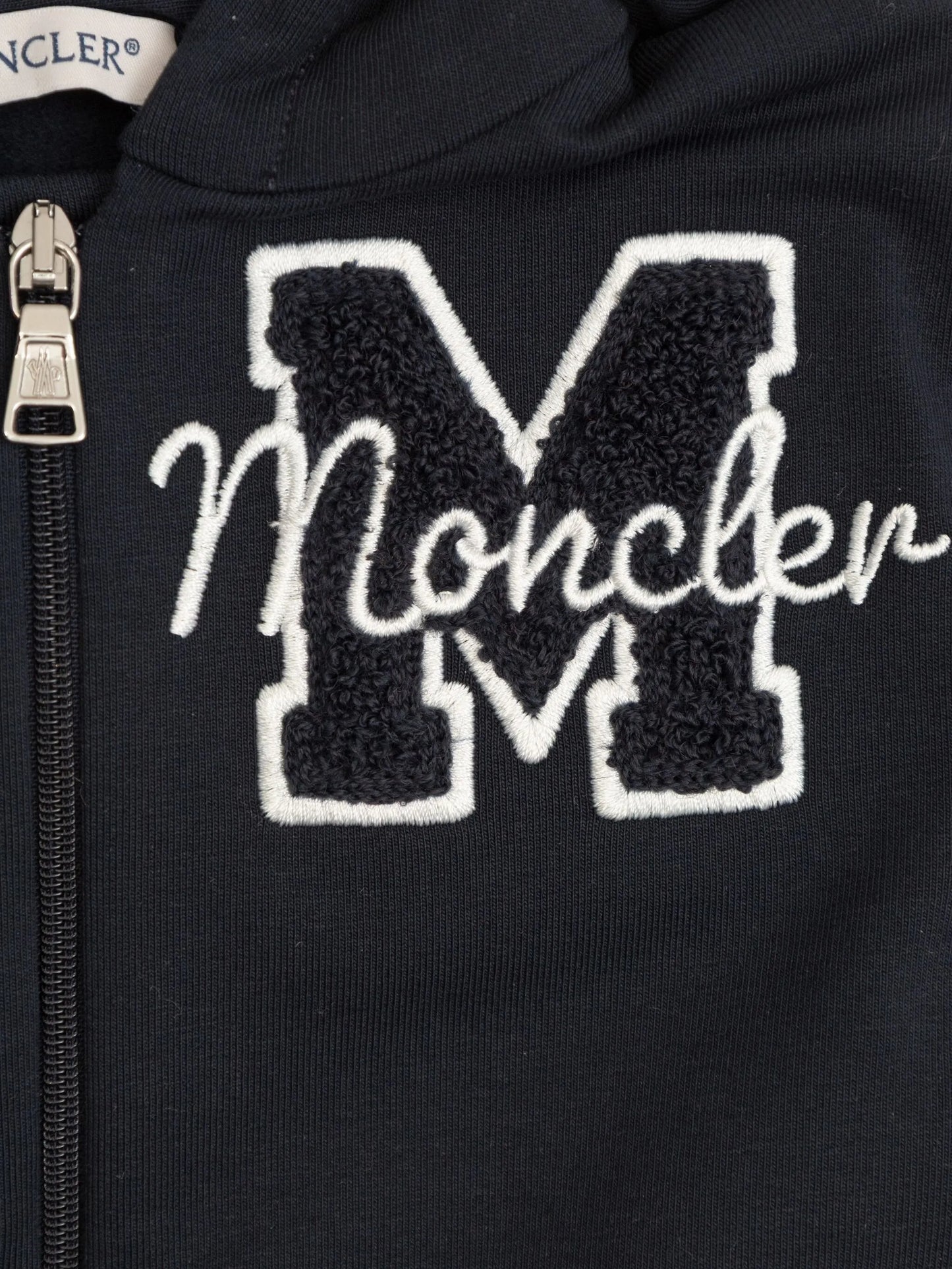 MONCLER BABY Boys Embroidered Teddy Logo Sweatsuit Set Navy - MAISONDEFASHION.COM