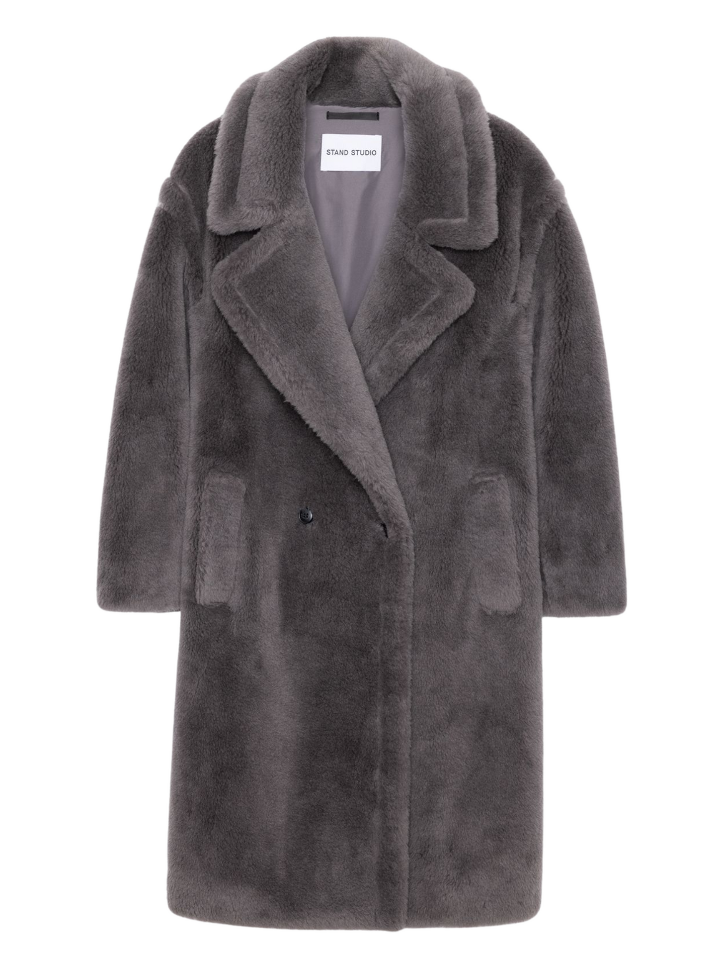 STAND STUDIO WOMEN Biba Long Coat Grey - MAISONDEFASHION.COM
