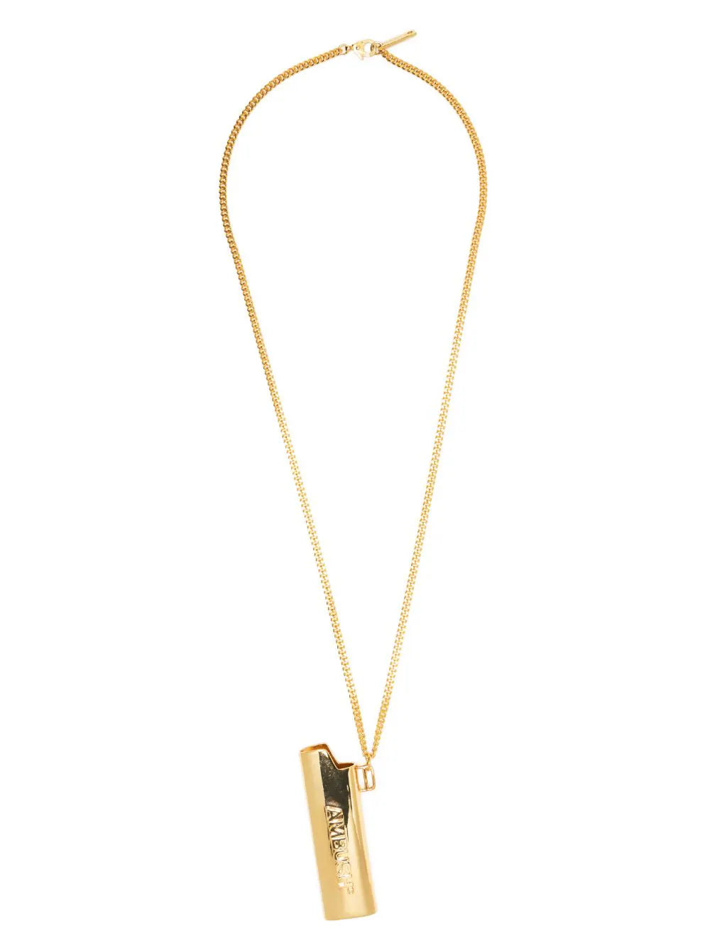 AMBUSH Logo Lighter Case Necklace Gold - MAISONDEFASHION.COM