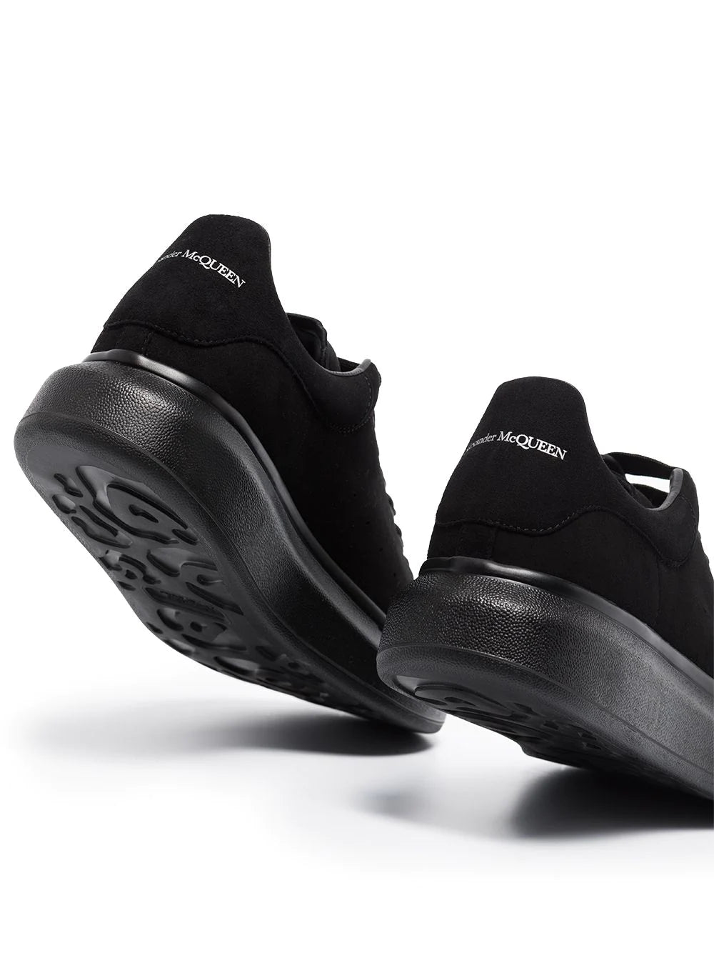 ALEXANDER MCQUEEN Tonal Suede Oversized Sole Sneakers Black/Black - MAISONDEFASHION.COM