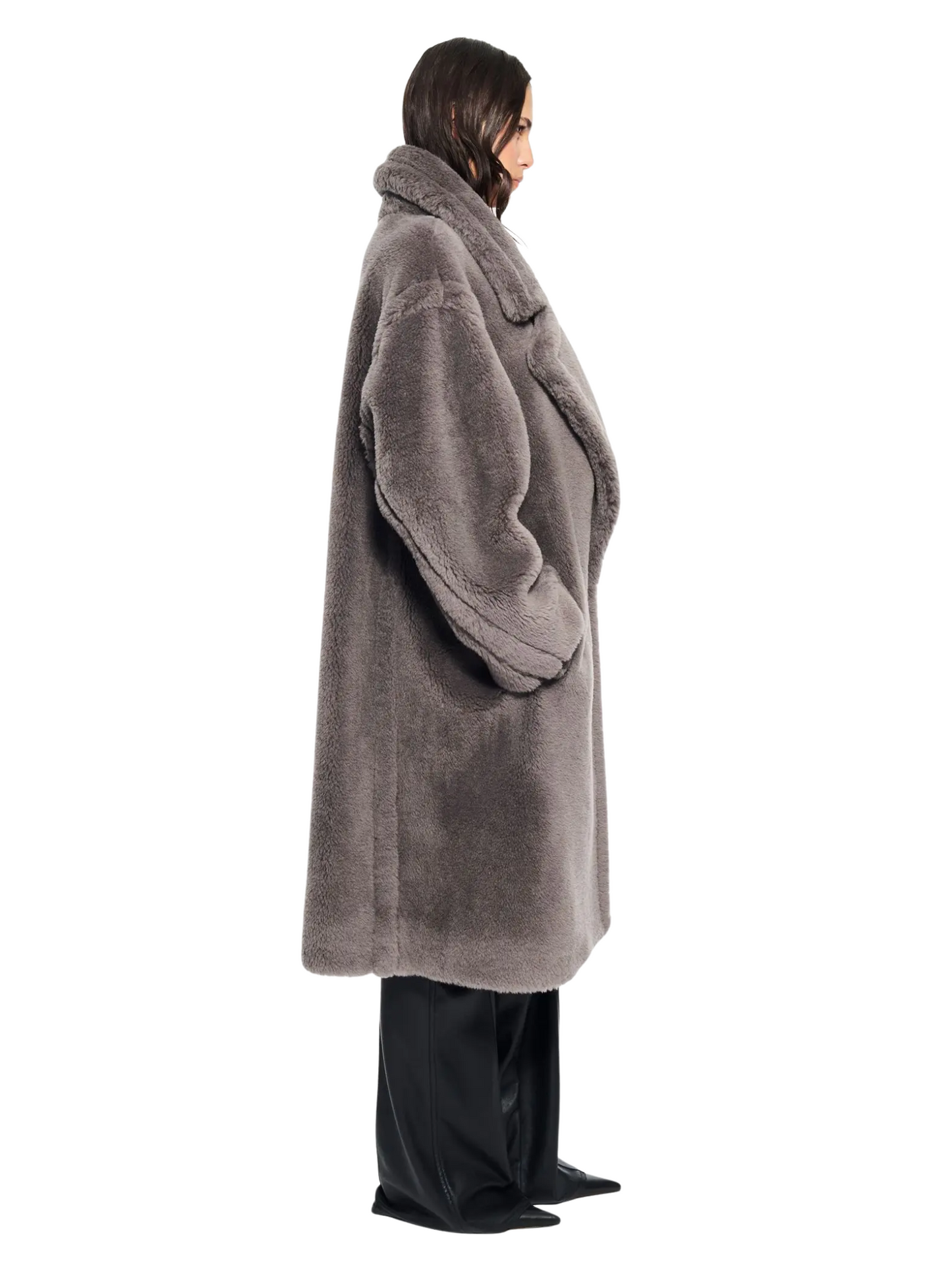 STAND STUDIO WOMEN Biba Long Coat Grey - MAISONDEFASHION.COM