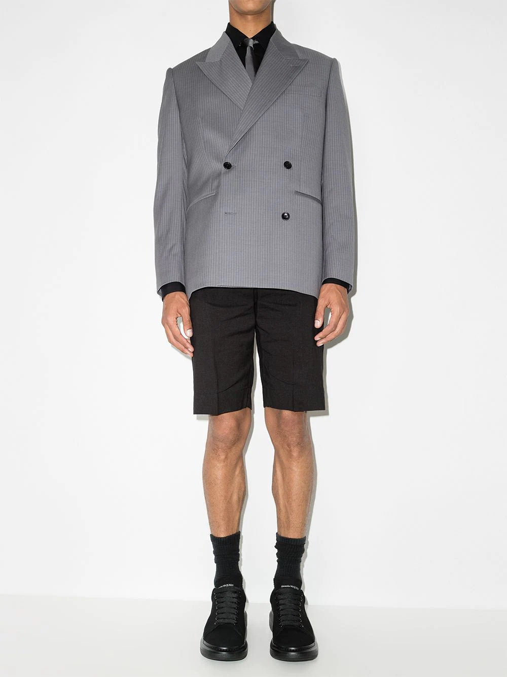 ALEXANDER MCQUEEN Tonal Suede Oversized Sole Sneakers Black/Black - MAISONDEFASHION.COM
