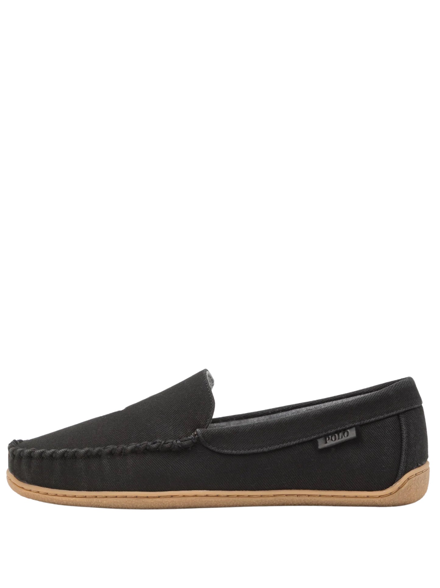 RALPH LAUREN Brenan Suede Slippers Black - MAISONDEFASHION.COM