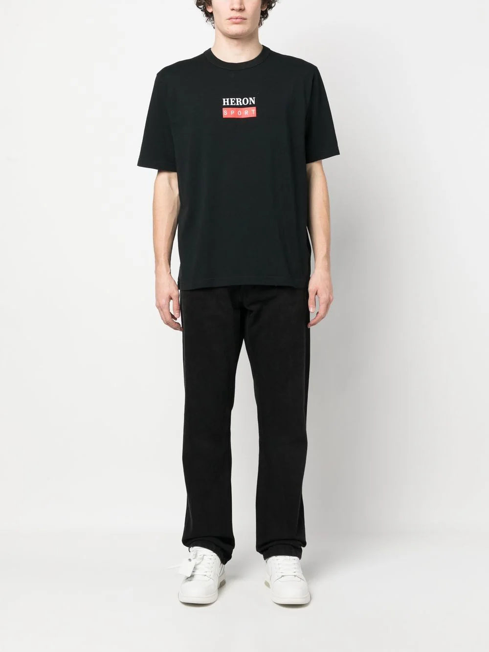 HERON PRESTON Heron Sport S/S T-shirt Black/Red - MAISONDEFASHION.COM