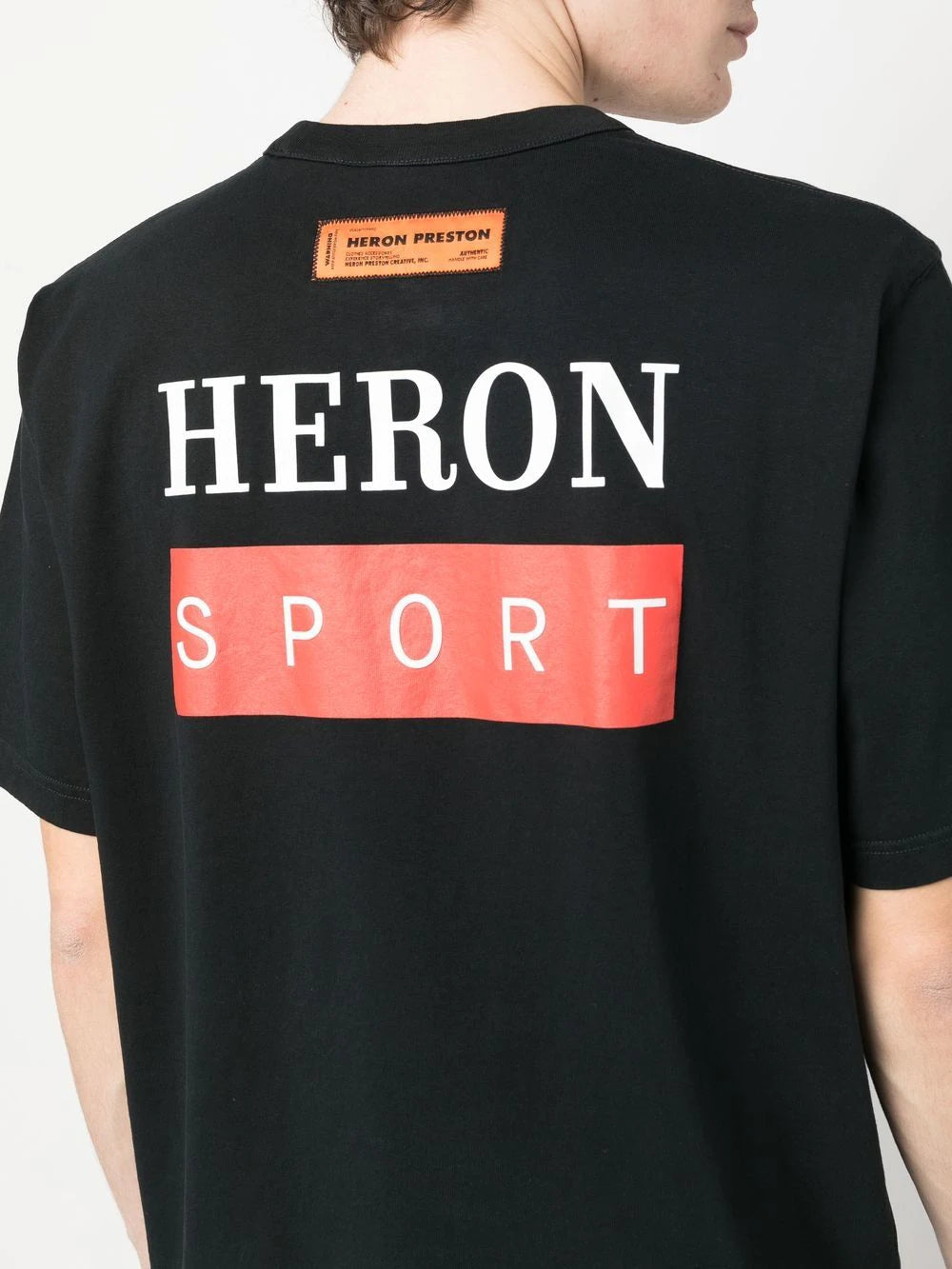 HERON PRESTON Heron Sport S/S T-shirt Black/Red - MAISONDEFASHION.COM