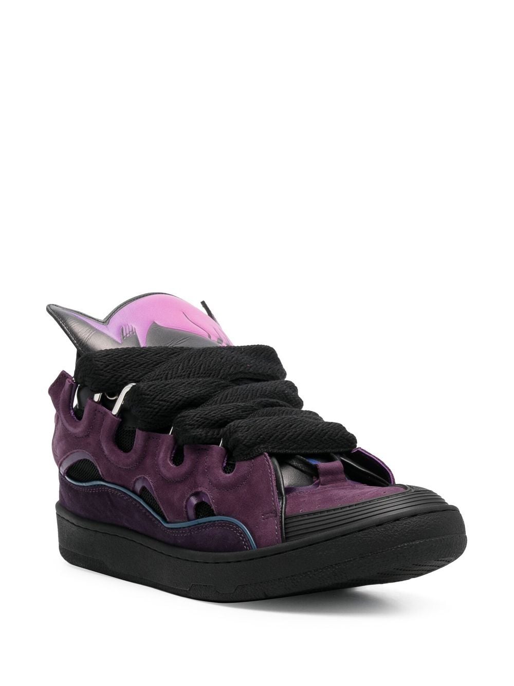 LANVIN Curb Sneakers BATMAN Raisin & Black, Limited Edition - MAISONDEFASHION.COM