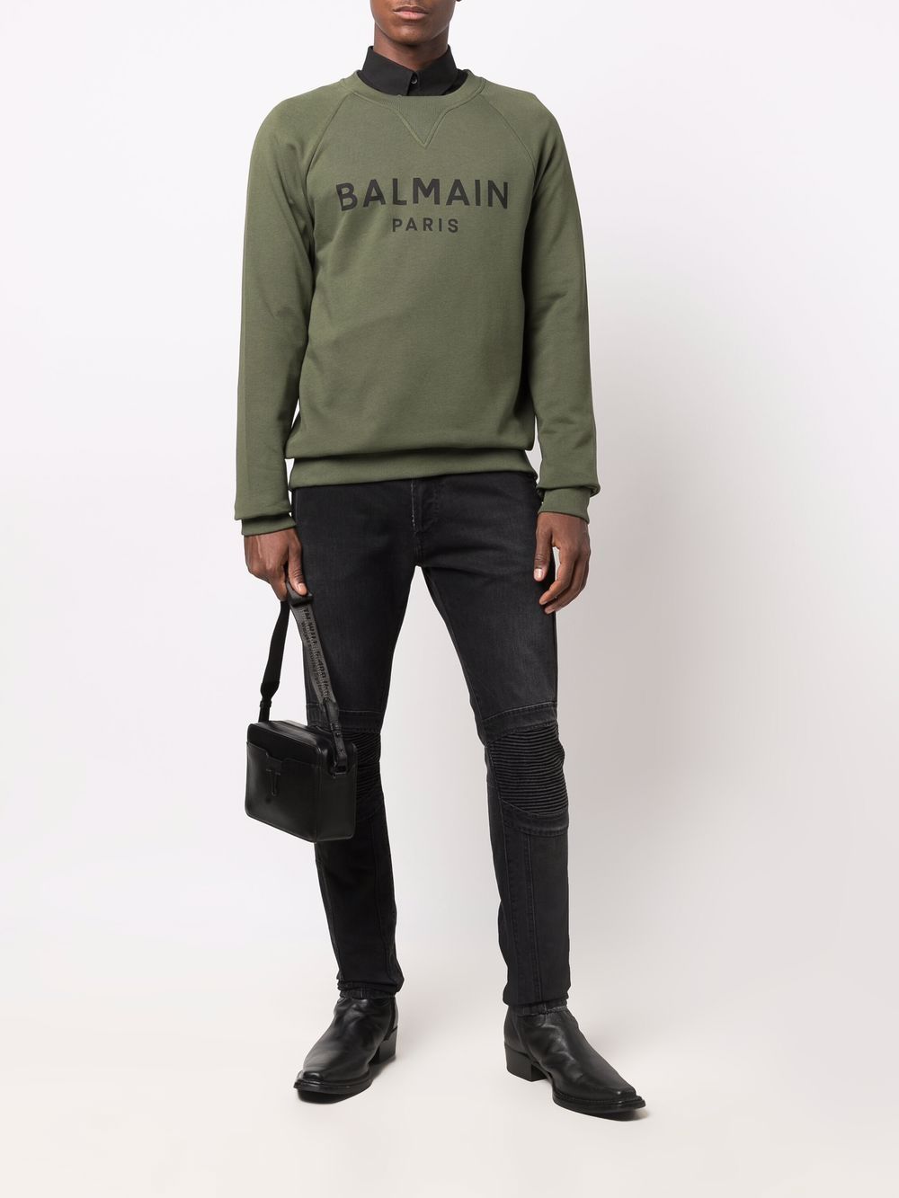 BALMAIN B Embroidered Skinny Jeans Black - MAISONDEFASHION.COM