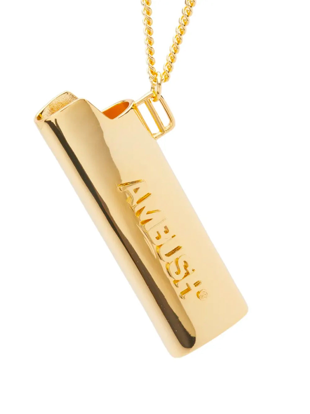 AMBUSH Logo Lighter Case Necklace Gold - MAISONDEFASHION.COM