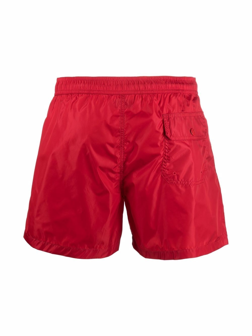 MONCLER Logo Patch Swim Shorts Red - MAISONDEFASHION.COM