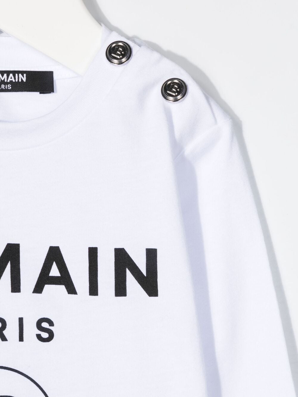 BALMAIN BABY Logo-print longsleeved top White - MAISONDEFASHION.COM