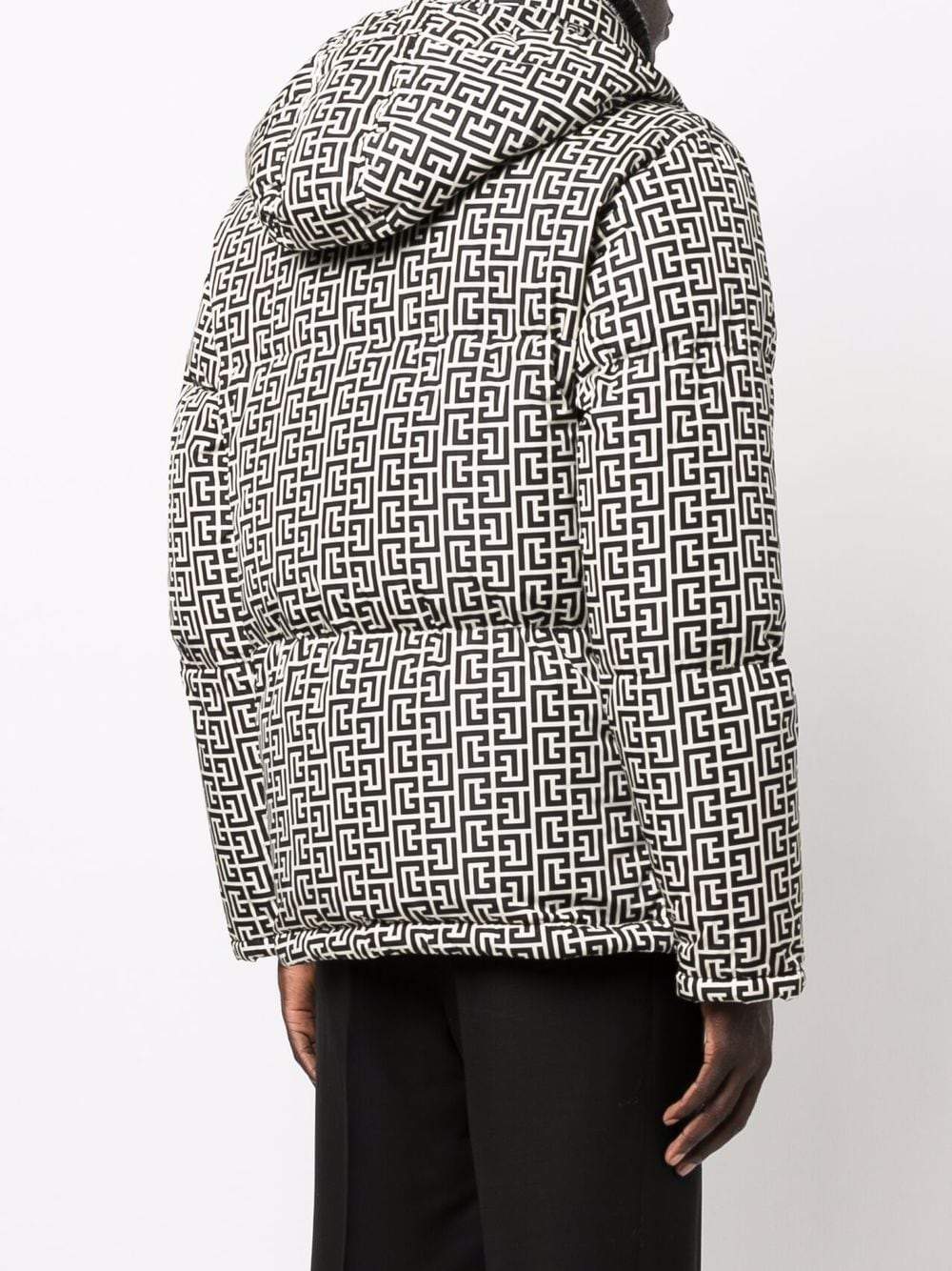 BALMAIN Monogram-print padded jacket - MAISONDEFASHION.COM