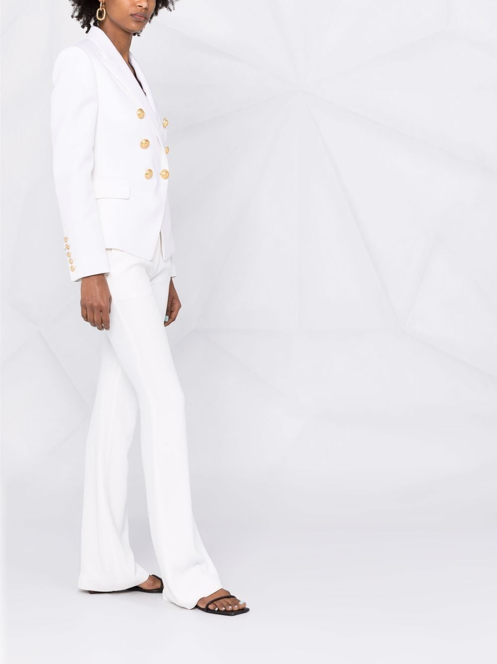 BALMAIN WOMEN Double-breasted blazer White - MAISONDEFASHION.COM