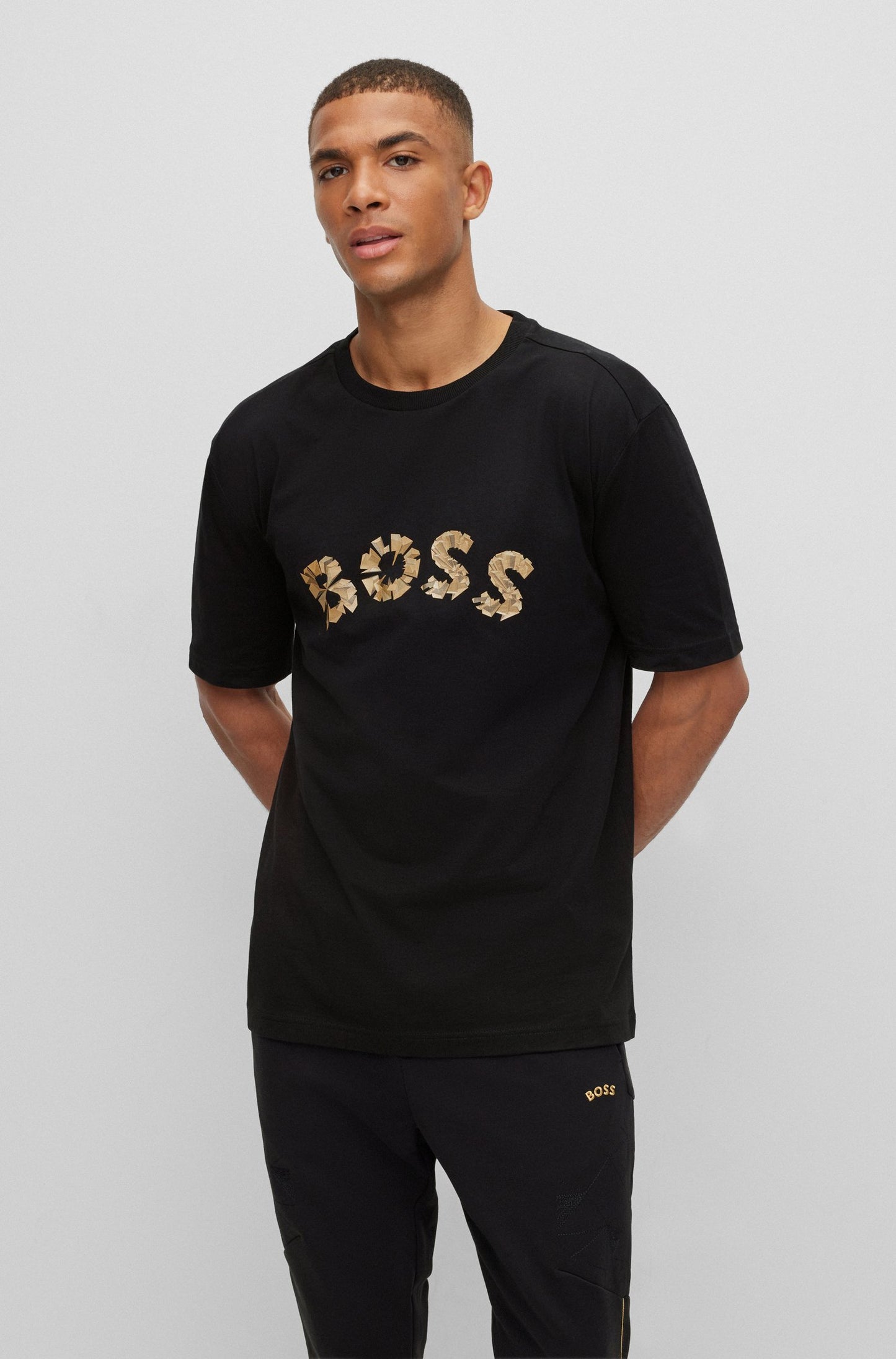 BOSS Cotton-jersey T-shirt Black - MAISONDEFASHION.COM