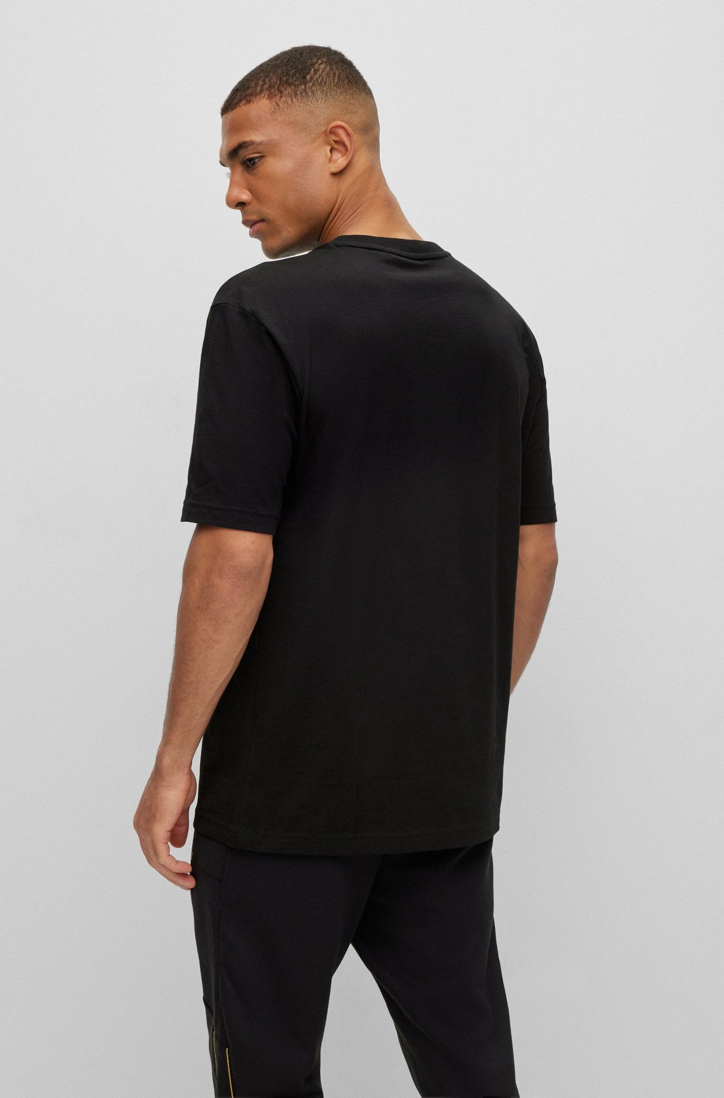 BOSS Cotton-jersey T-shirt Black - MAISONDEFASHION.COM
