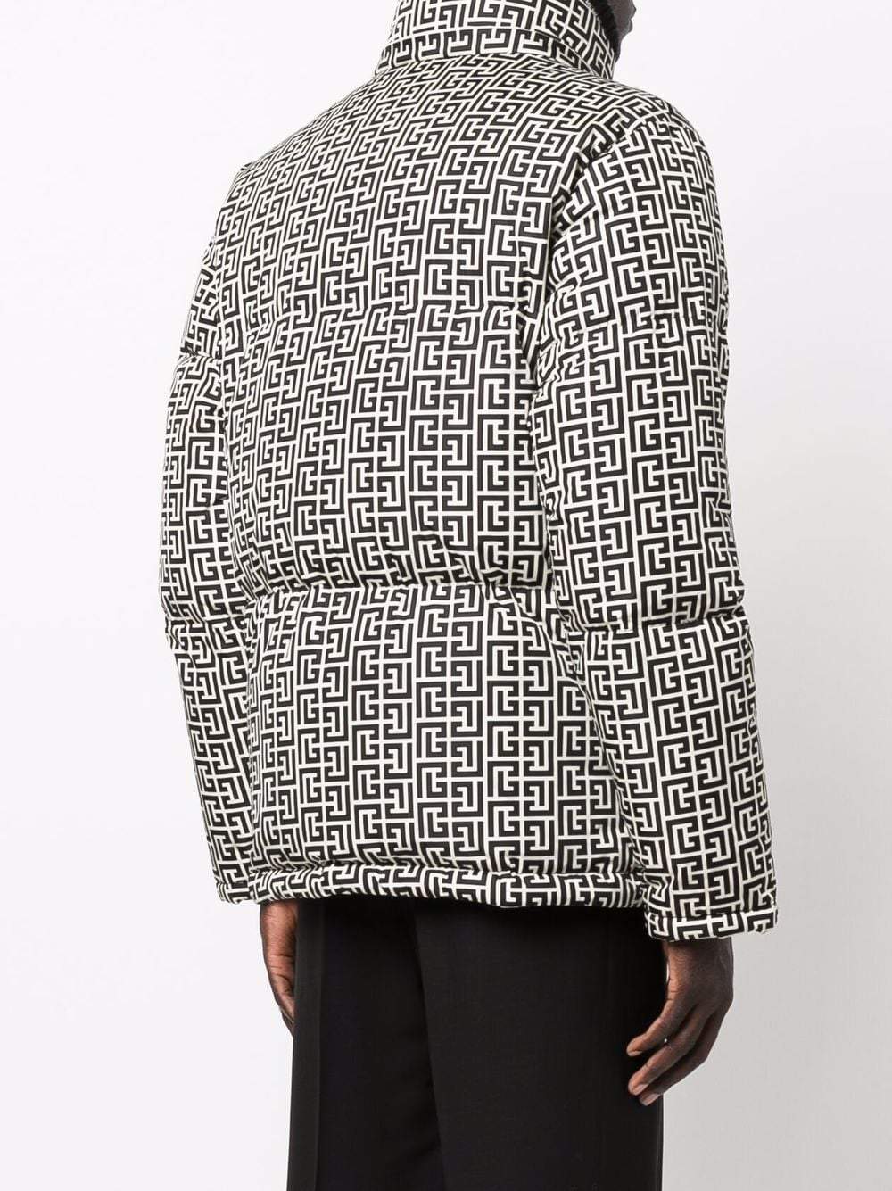 BALMAIN Monogram-print padded jacket - MAISONDEFASHION.COM