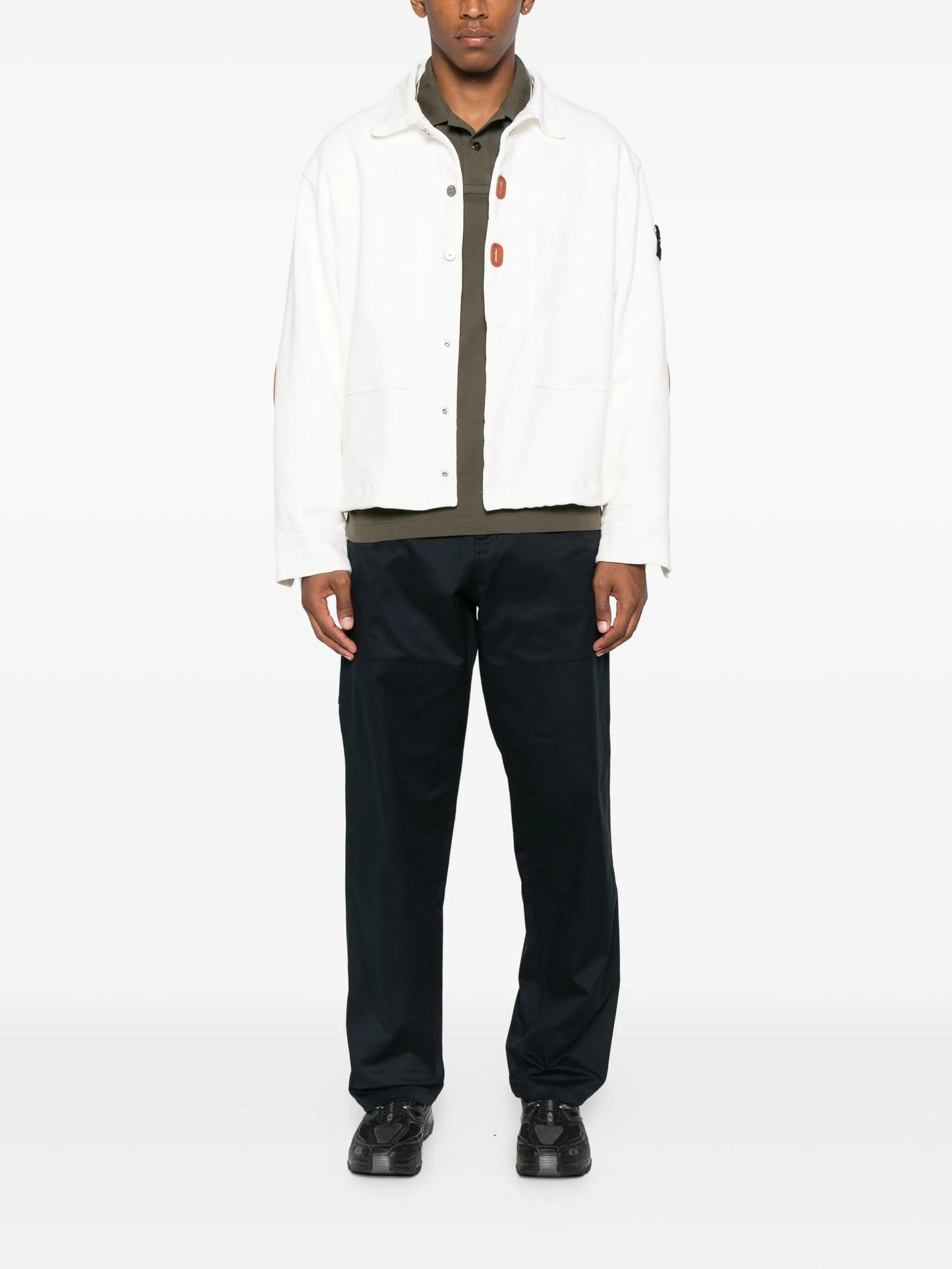 STONE ISLAND Special Projects Raw Beauty Knit-Look Cotton Jacket White - MAISONDEFASHION.COM