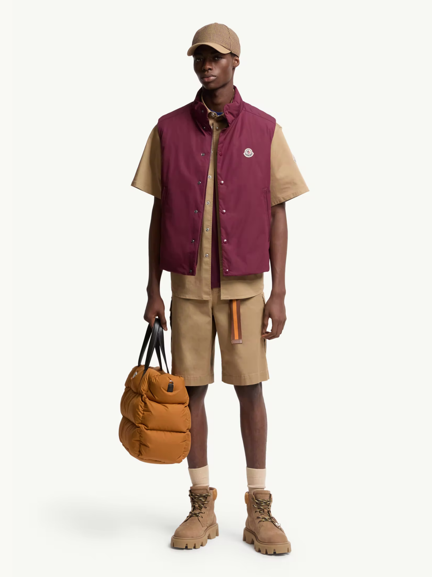 MONCLER Cotton Gabardine Short Sleeve Shirt Beige - MAISONDEFASHION.COM