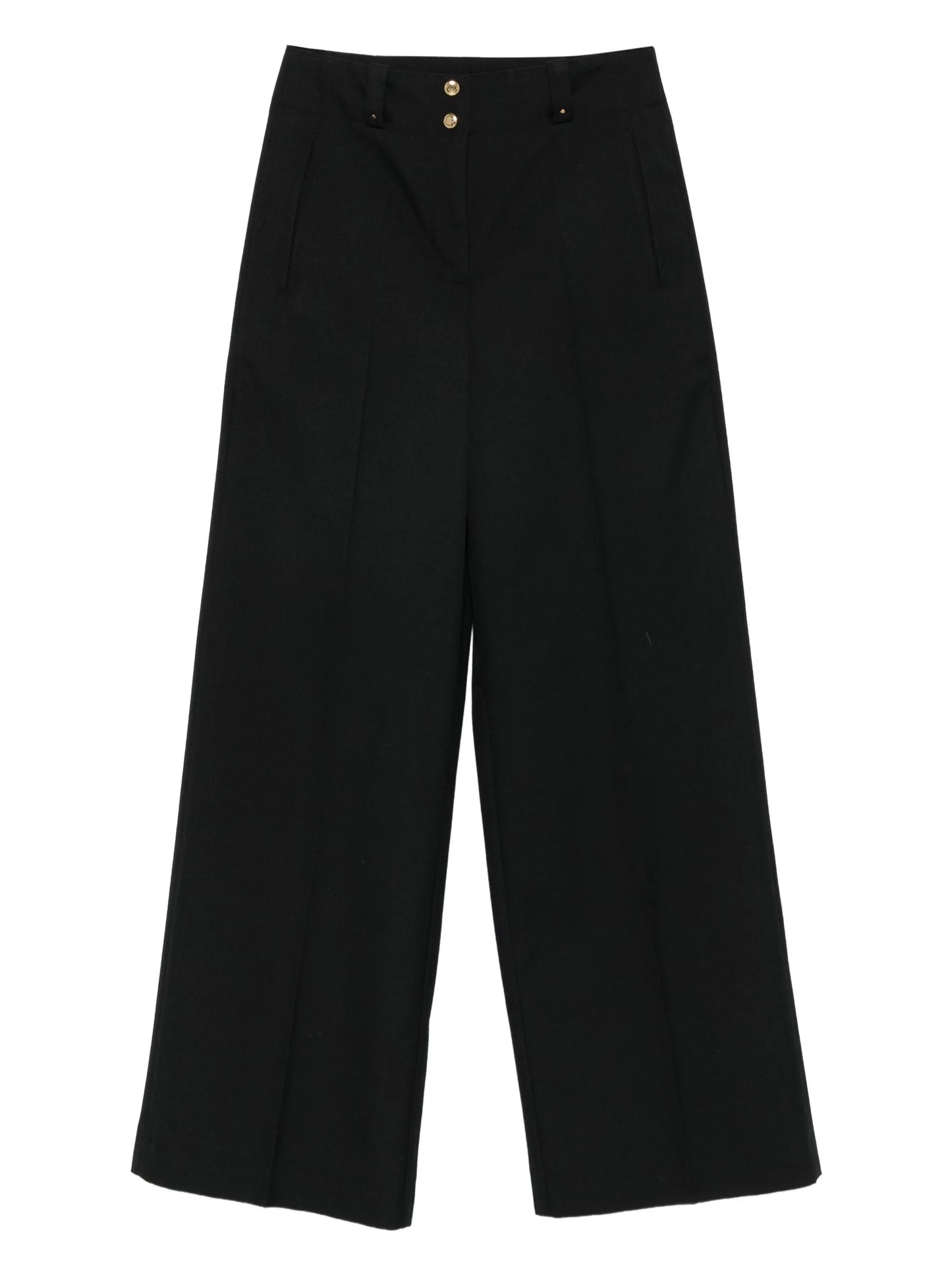 MONCLER WOMEN Pleated Wide Leg Trousers Black - MAISONDEFASHION.COM