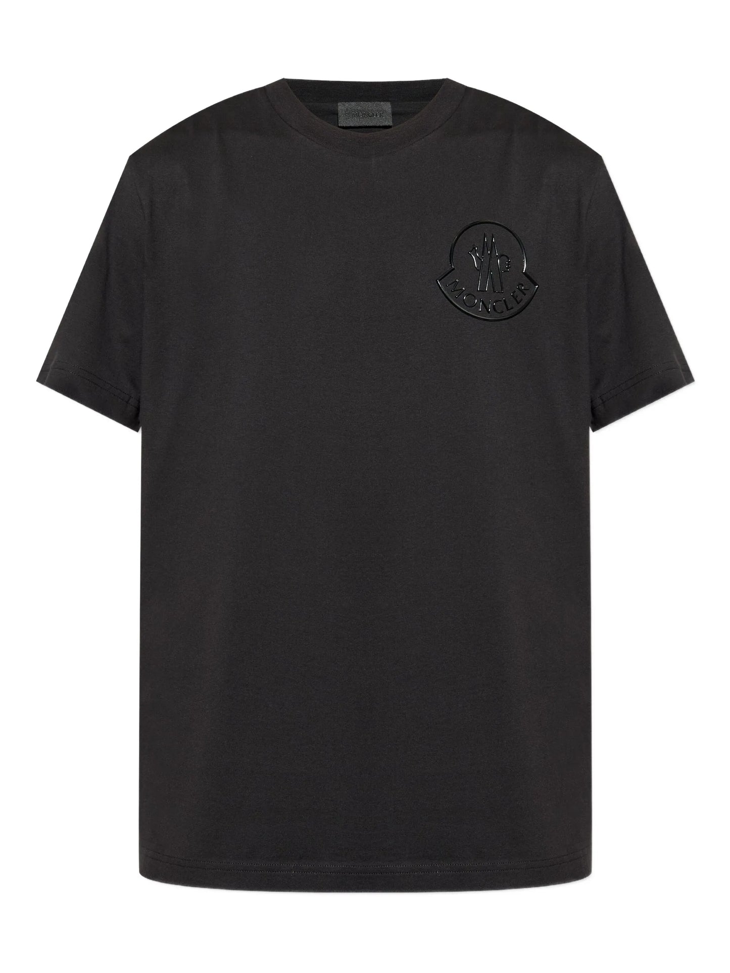 MONCLER Three-Dimensional Logo Cotton T-Shirt Black - MAISONDEFASHION.COM