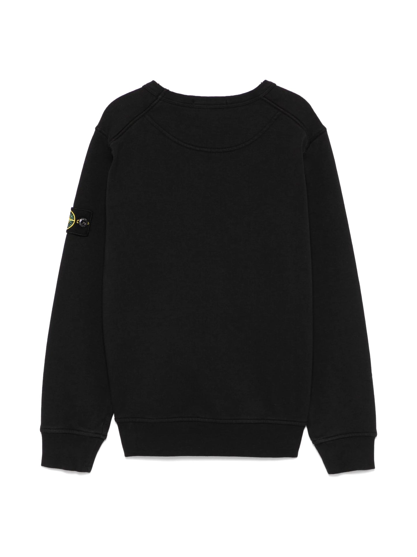 STONE ISLAND KIDS Boys Logo-Patch Crewneck Sweatshirt Black - MAISONDEFASHION.COM