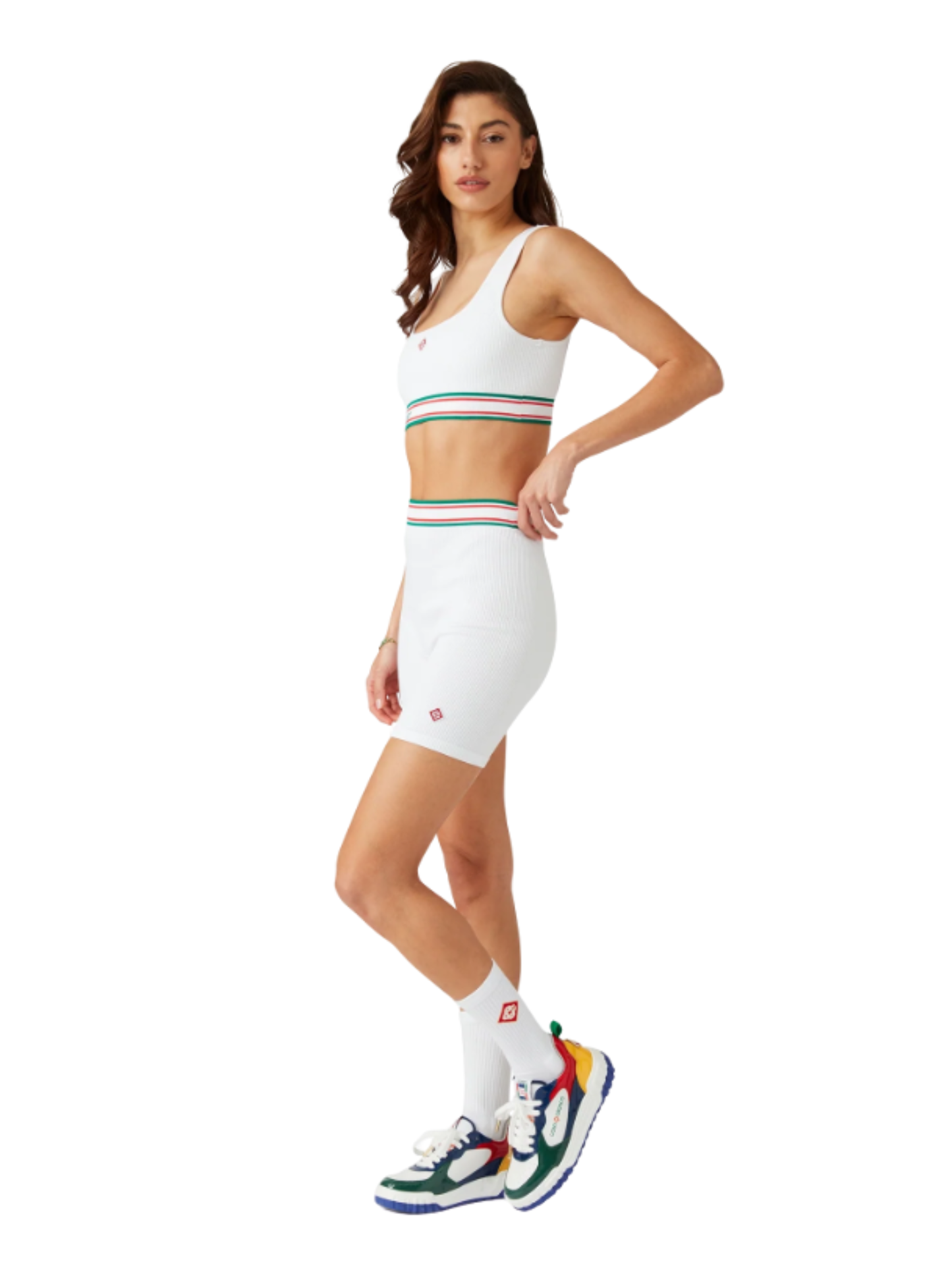 CASABLANCA WOMEN Seamless Shorts White - MAISONDEFASHION.COM
