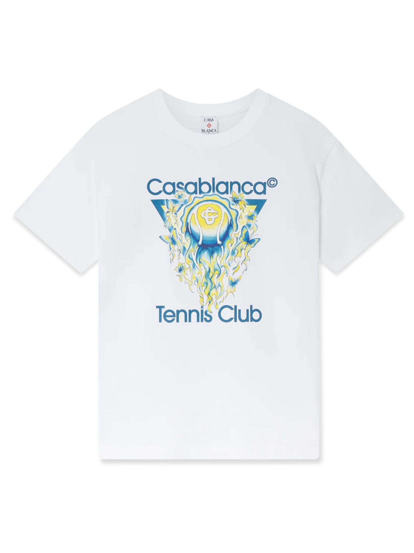 CASABLANCA WOMEN Tennis Club Icon Short Sleeve T‑Shirt White - MAISONDEFASHION.COM