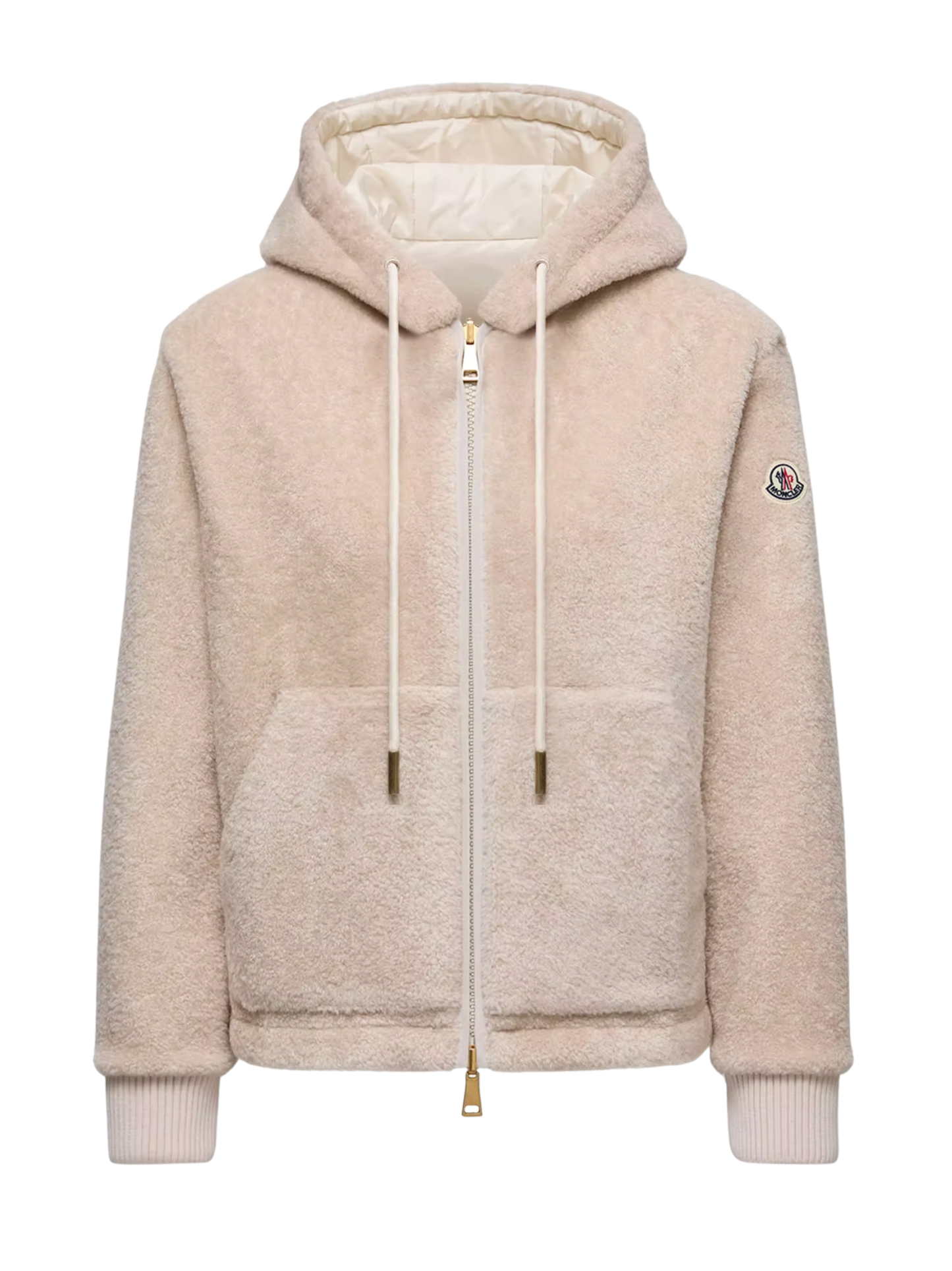 MONCLER WOMEN Reversible Padded Hoodie White/Pink - MAISONDEFASHION.COM