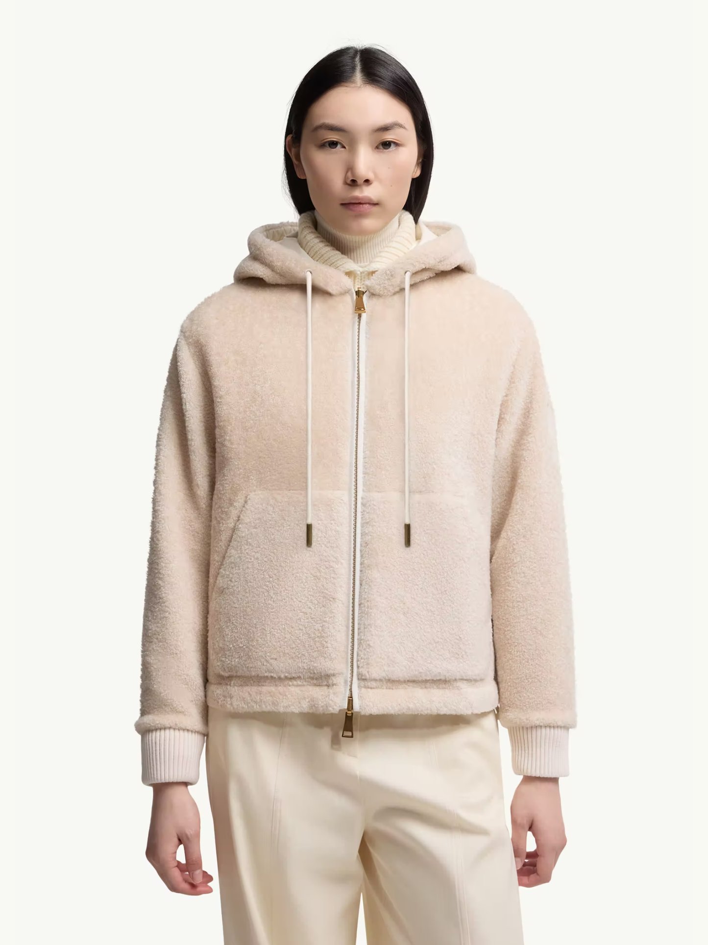 MONCLER WOMEN Reversible Padded Hoodie White/Pink - MAISONDEFASHION.COM