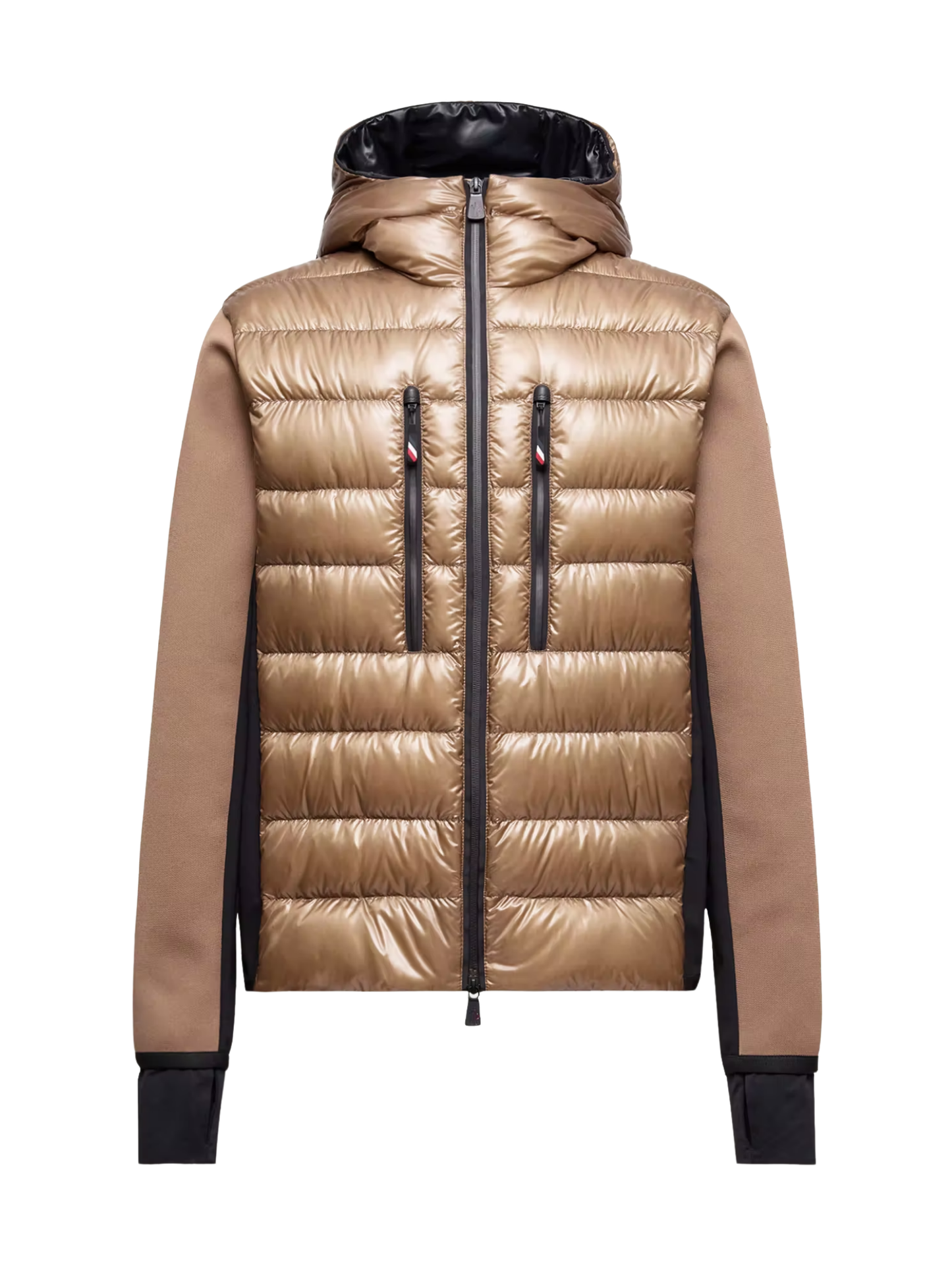 MONCLER GRENOBLE Padded Zip-Up Hoodie Beige - MAISONDEFASHION.COM