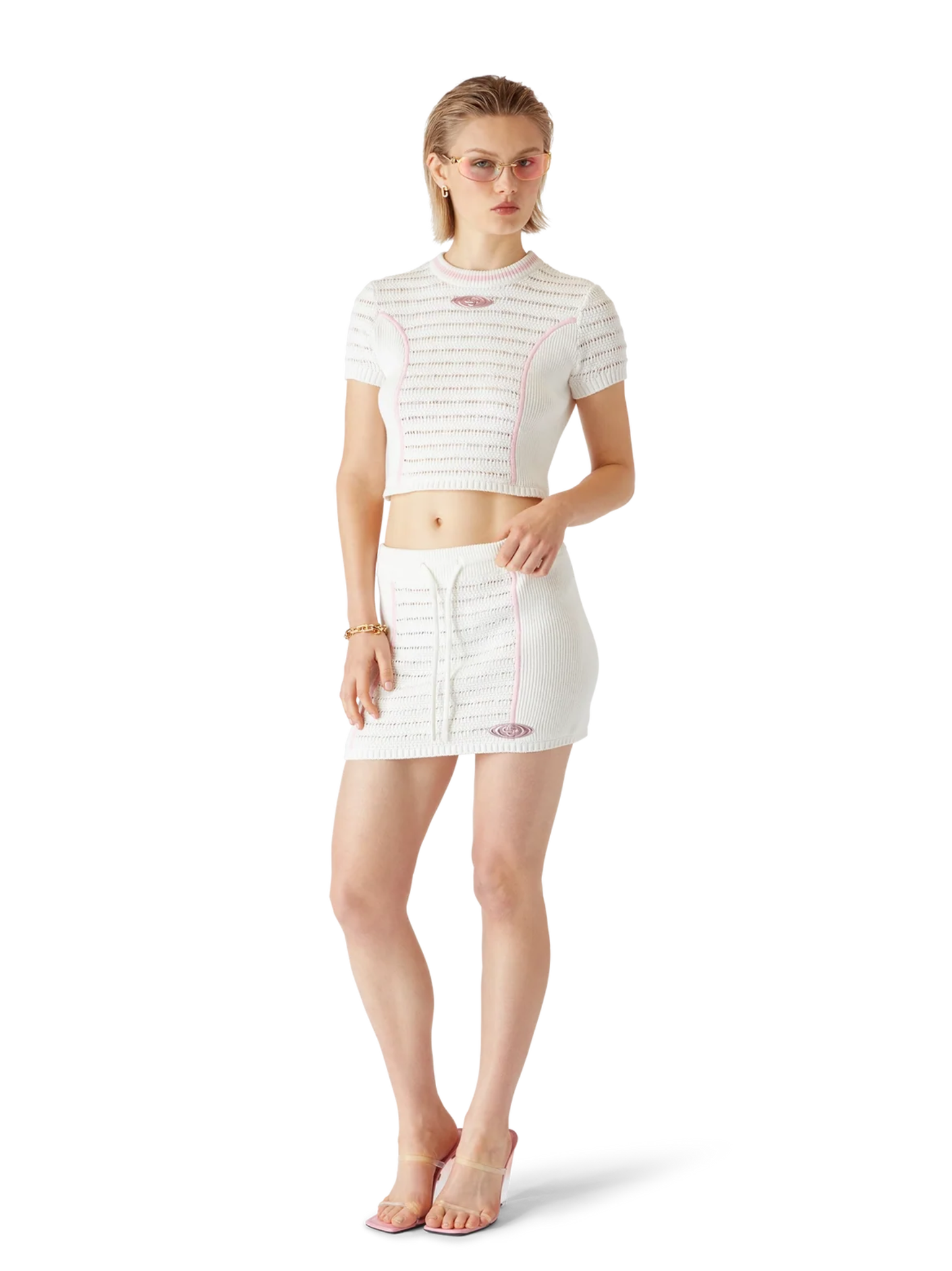 CASABLANCA WOMEN Bourgeoise Girl Top White - MAISONDEFASHION.COM