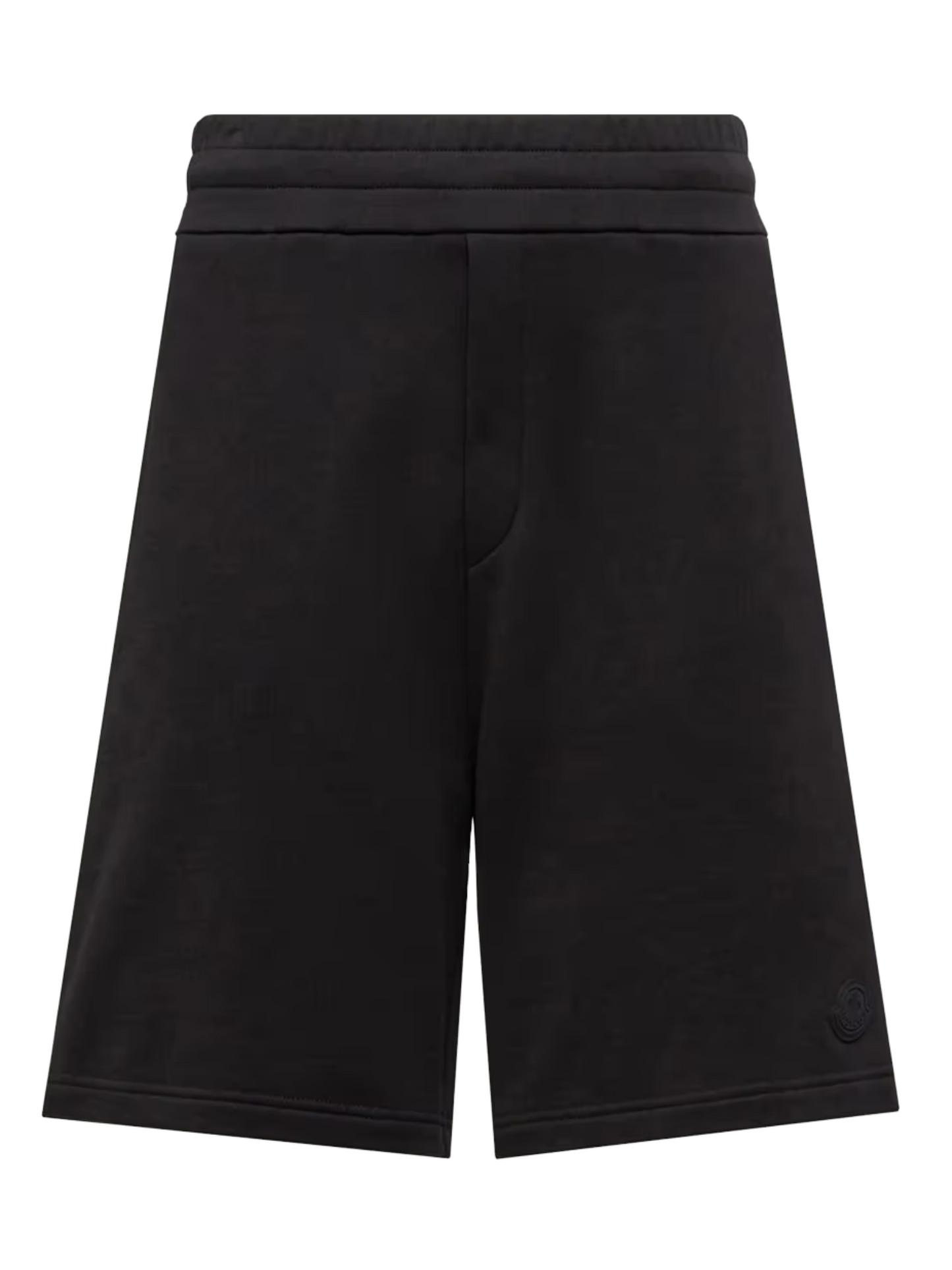 MONCLER Logo Patch Cotton Shorts Black - MAISONDEFASHION.COM