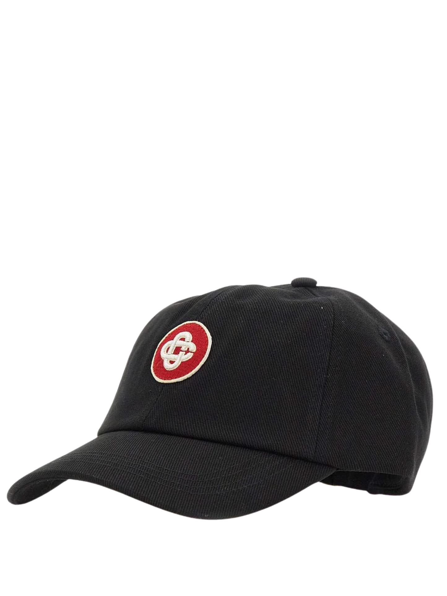 CASABLANCA WOMEN Logo Round Embroidered Patch Cap Black - MAISONDEFASHION.COM