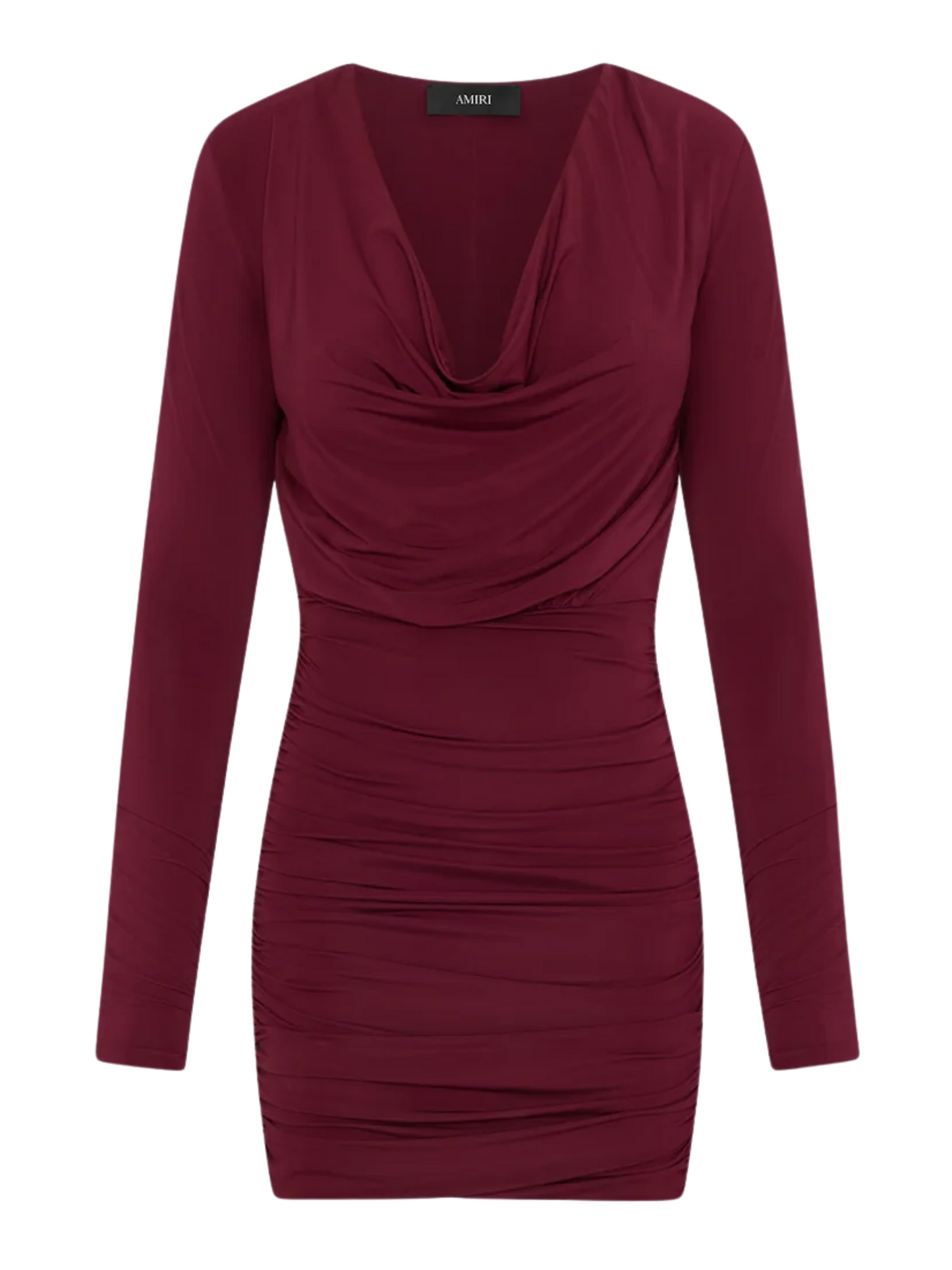 AMIRI WOMEN Cowl Neck Mini Dress Wine - MAISONDEFASHION.COM