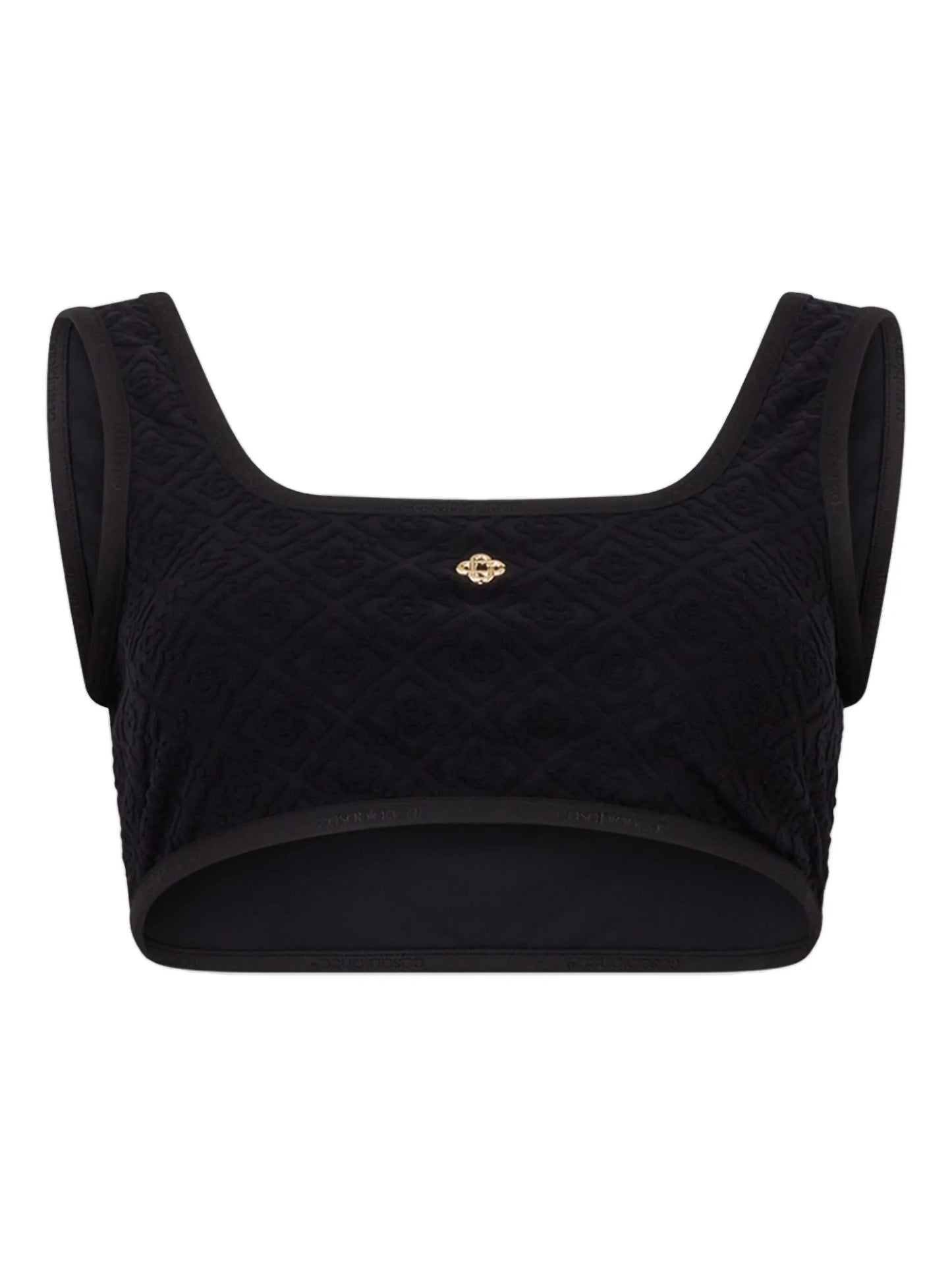 CASABLANCA WOMEN Monogram Jacquard Bikini Top Black - MAISONDEFASHION.COM