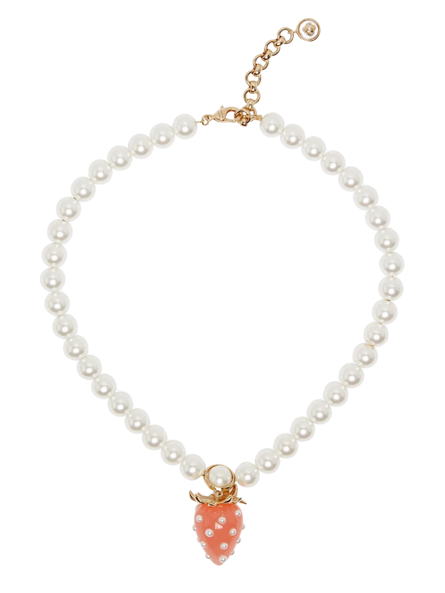 CASABLANCA WOMEN Strawberry Necklace Gold/Pink/White - MAISONDEFASHION.COM