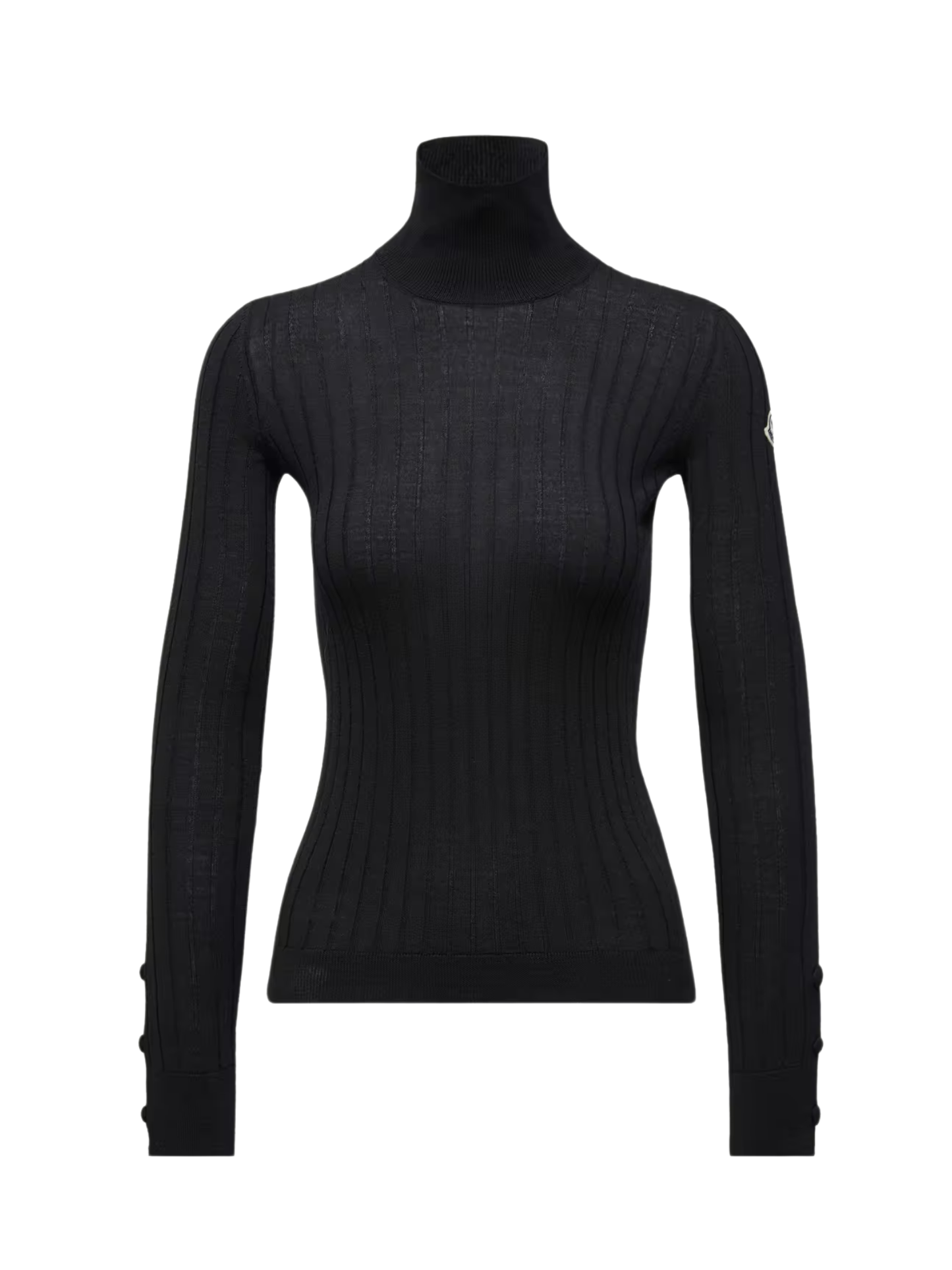 MONCLER WOMEN Wool & Cashmere Polo Neck Jumper Black - MAISONDEFASHION.COM