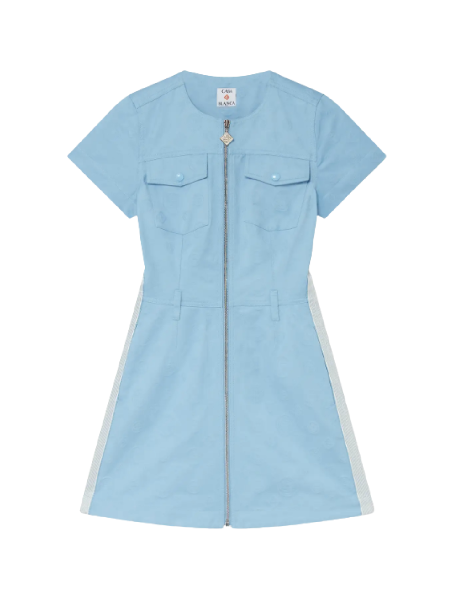 CASABLANCA WOMEN Monogram Dress Blue - MAISONDEFASHION.COM