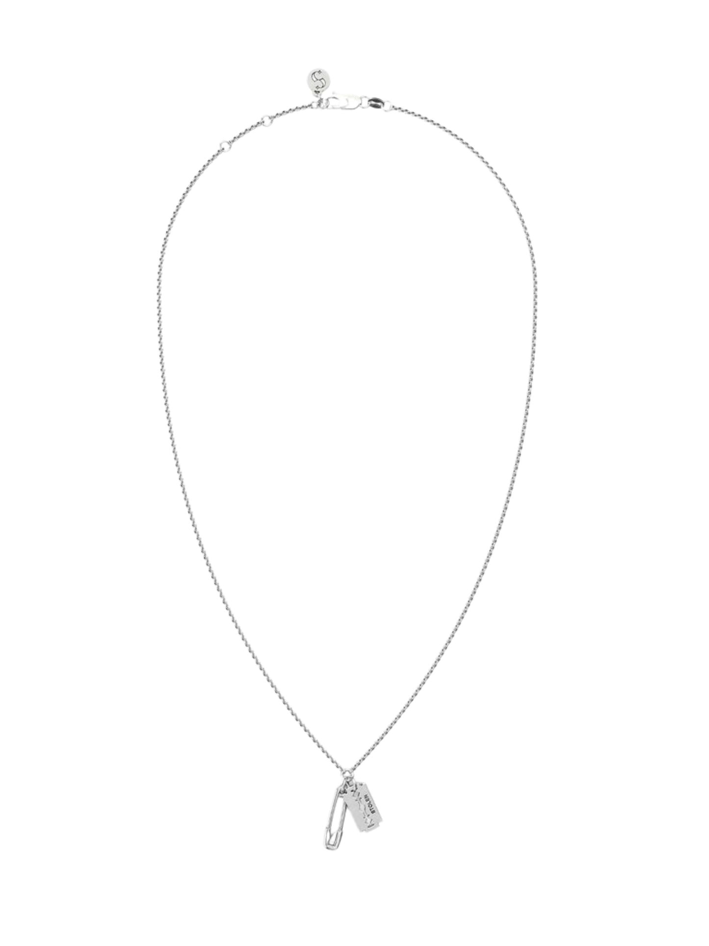STOLEN GIRLFRIENDS CLUB WOMEN Razor Pin Drop Necklace Silver - MAISONDEFASHION.COM
