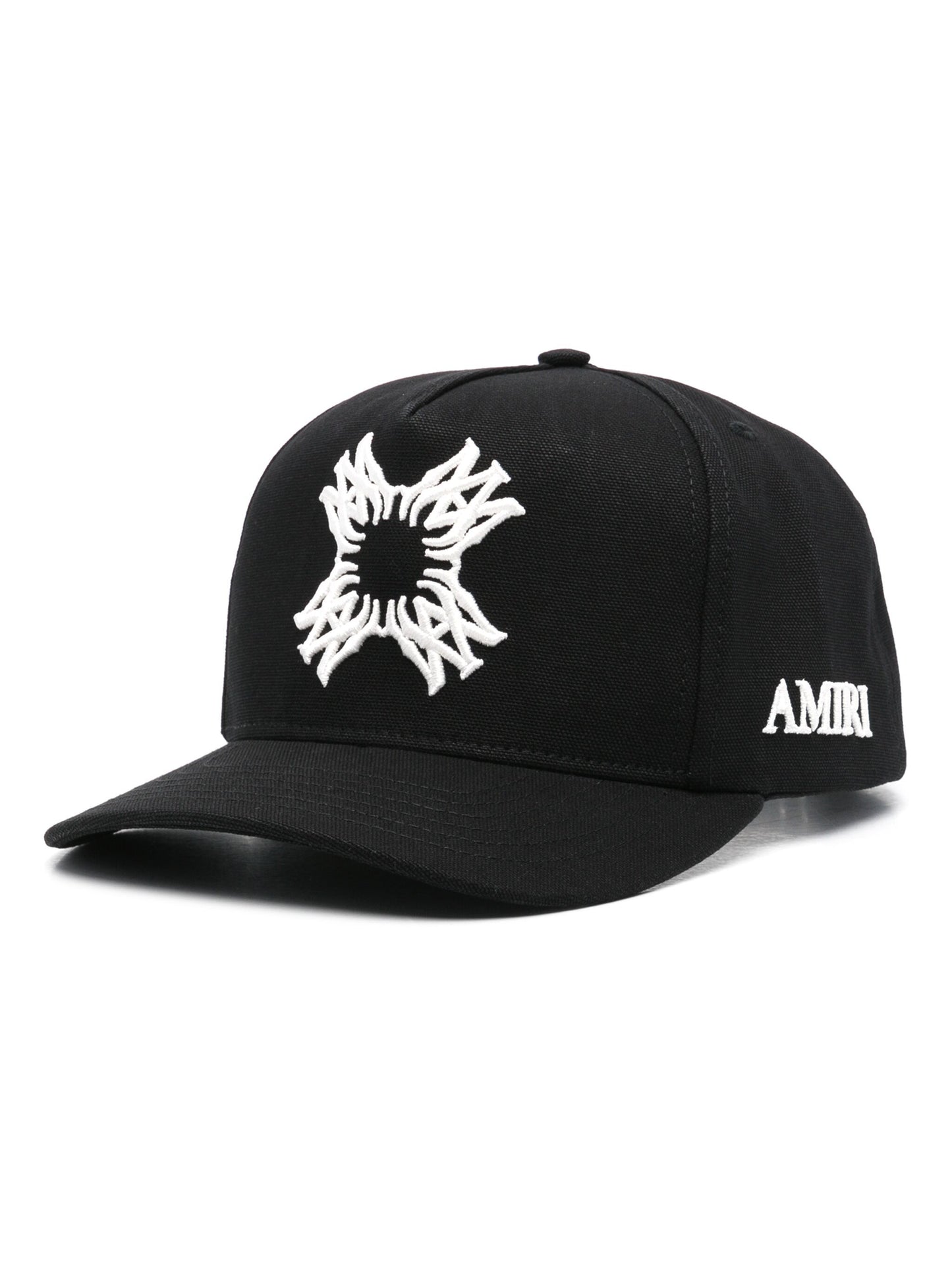 AMIRI MA Quad Embroidered Canvas Cap Black - MAISONDEFASHION.COM