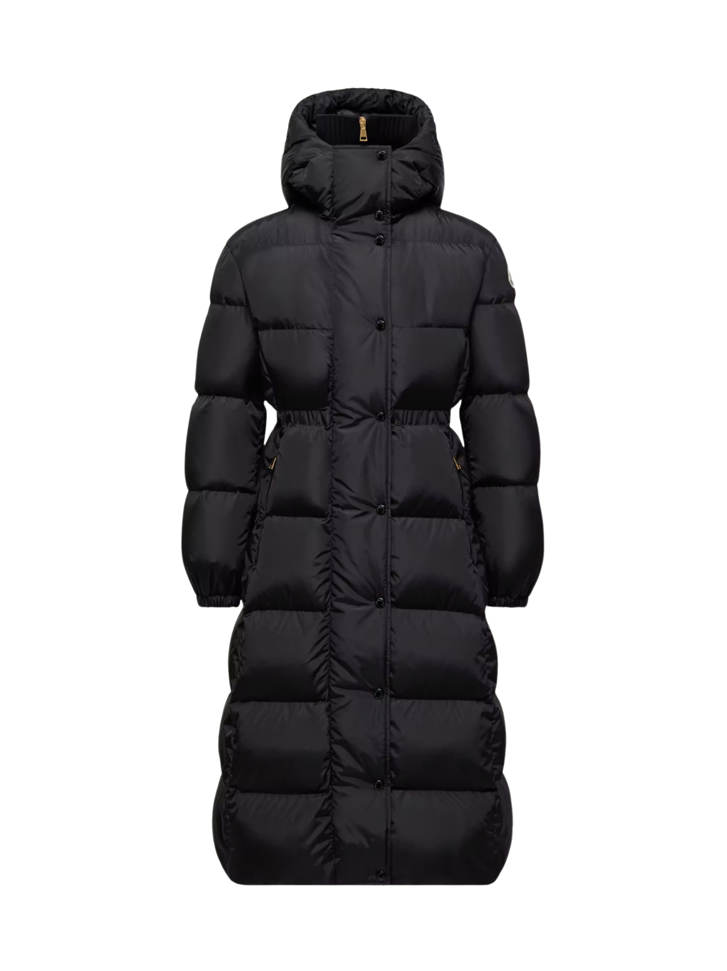 MONCLER WOMEN Chamer Wool-Trimmed Hooded Long Down Jacket Black - MAISONDEFASHION.COM