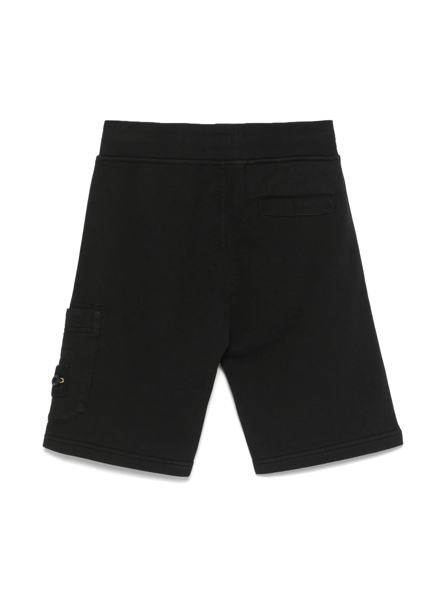 STONE ISLAND KIDS Boys Compass-Patch Elasticated Waistband Shorts Black - MAISONDEFASHION.COM