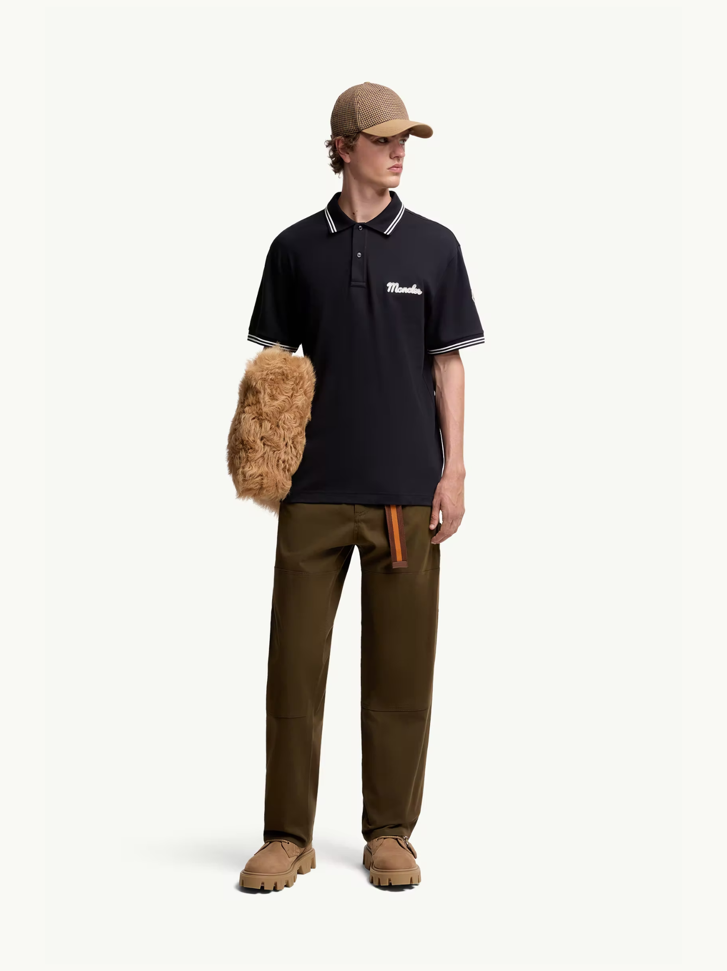 MONCLER Embroidered Logo Cotton Piquet Polo Shirt Blue - MAISONDEFASHION.COM