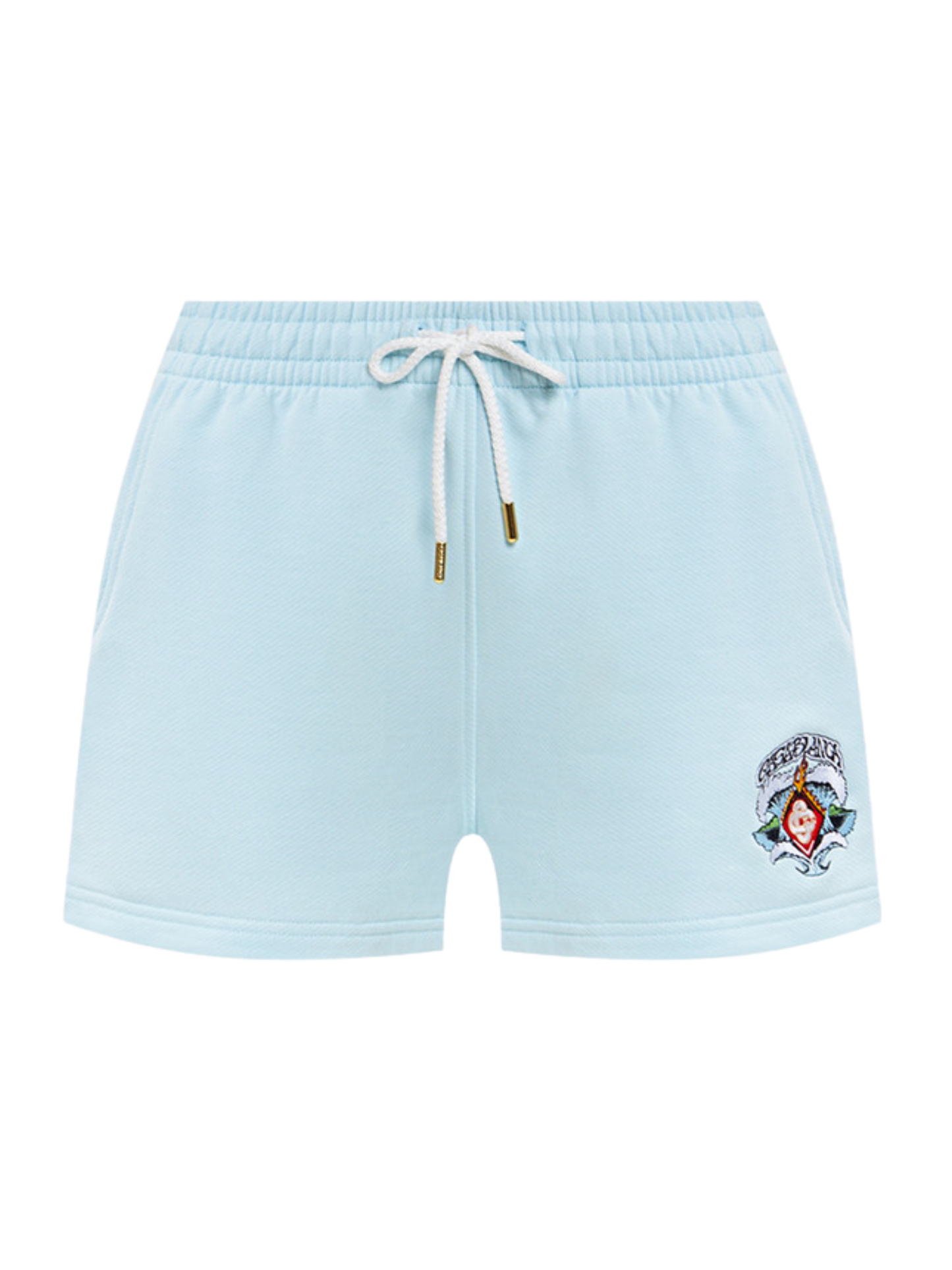 CASABLANCA WOMEN Waves Classic Sweatshorts Pale Blue - MAISONDEFASHION.COM