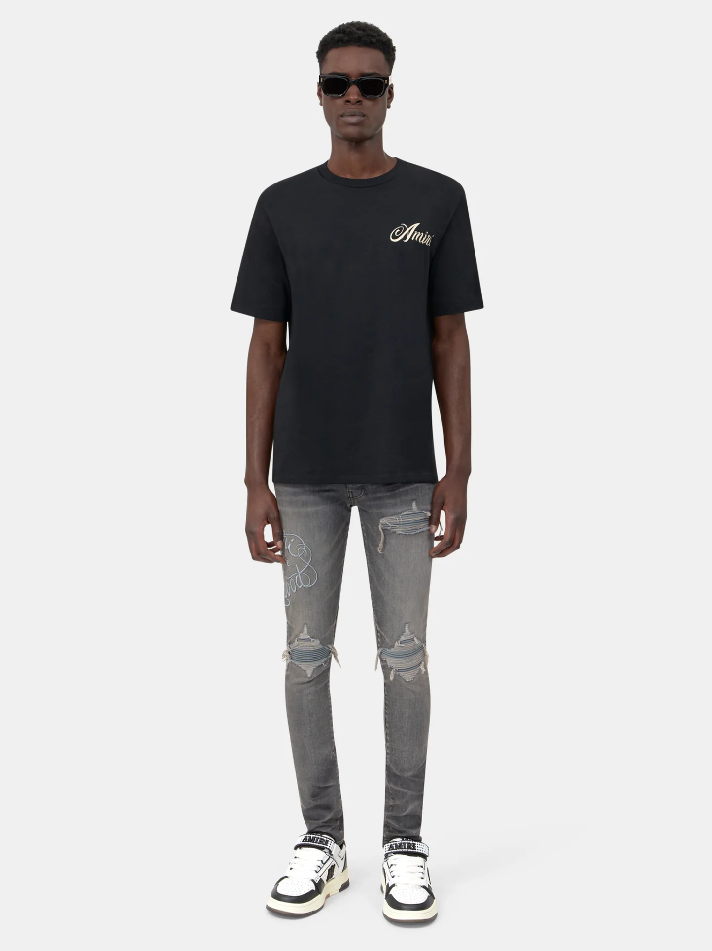 AMIRI Hollywood MX1 Jeans Steel Grey - MAISONDEFASHION.COM