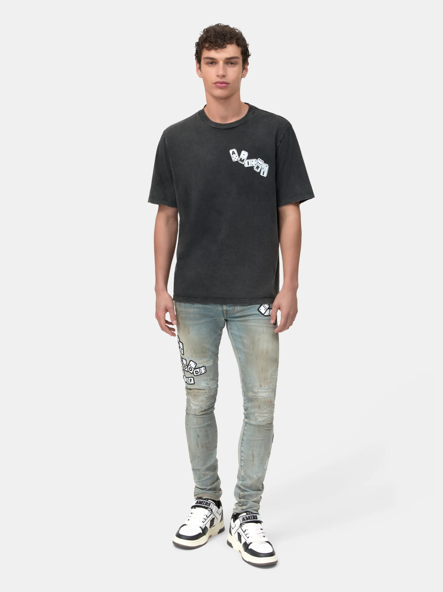 AMIRI Domino Graphic T-shirt Black - MAISONDEFASHION.COM