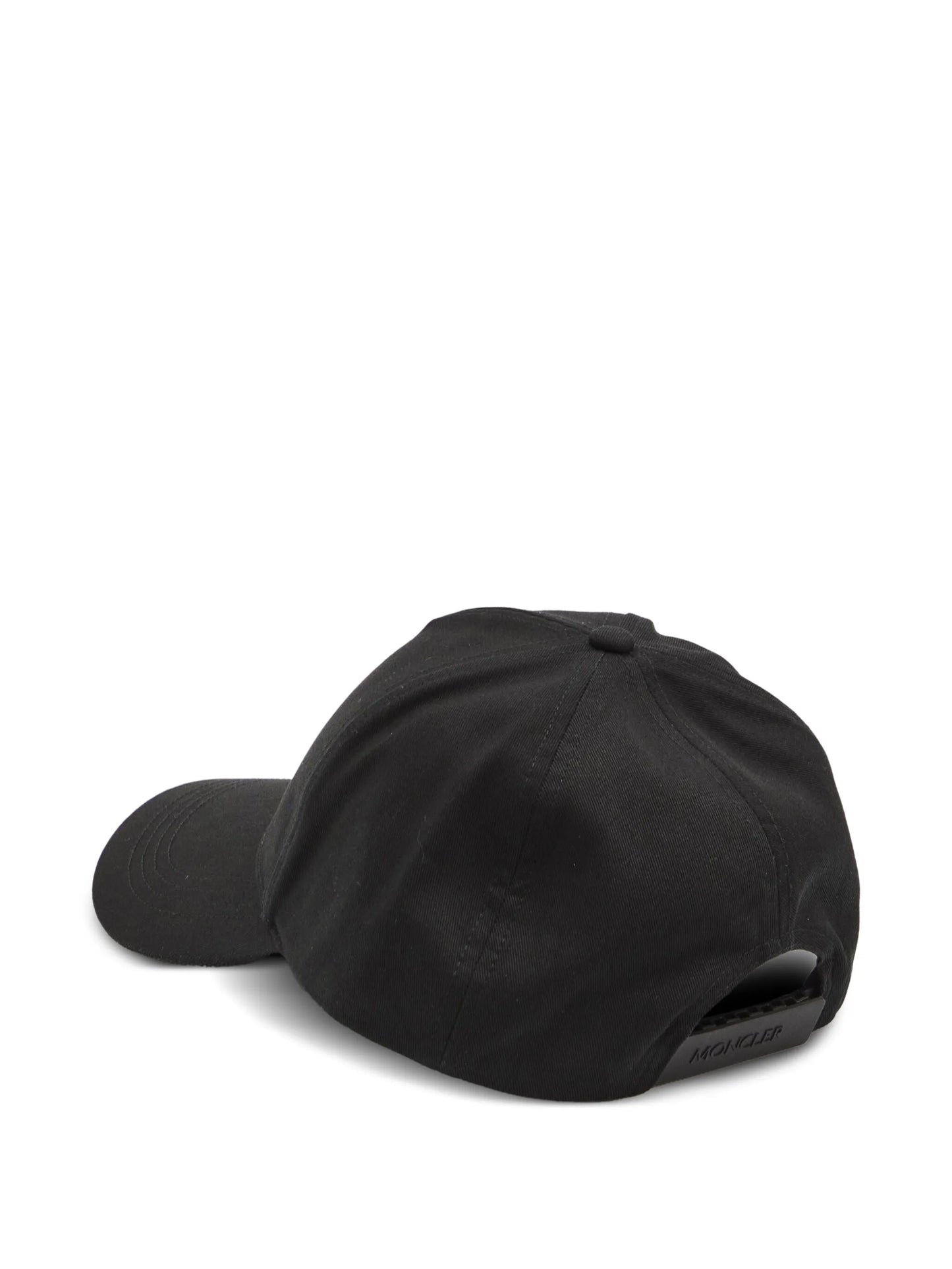 MONCLER Logo Patch Baseball Cap Black - MAISONDEFASHION.COM