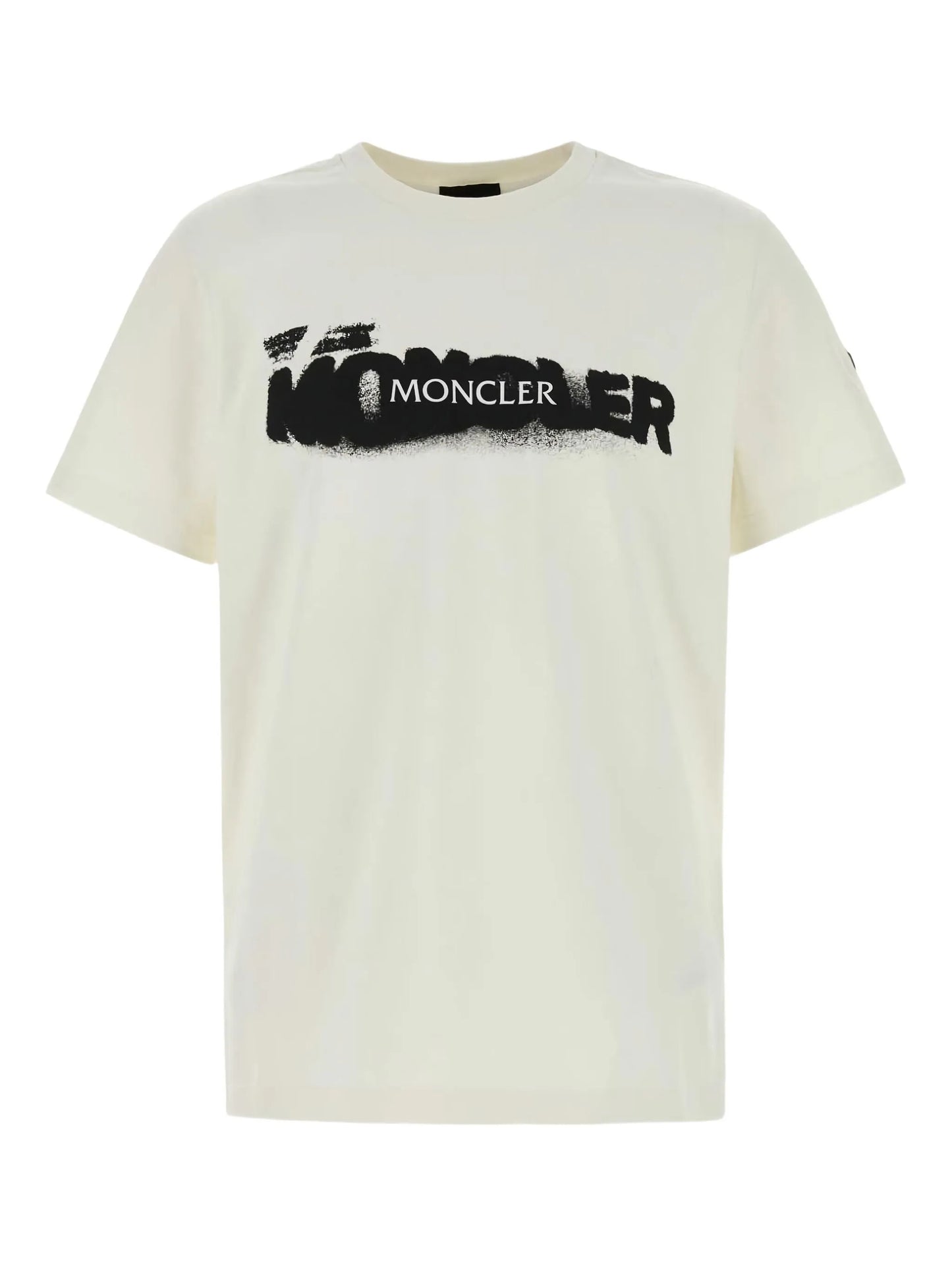 MONCLER Spray-print Cotton T-shirt White - MAISONDEFASHION.COM