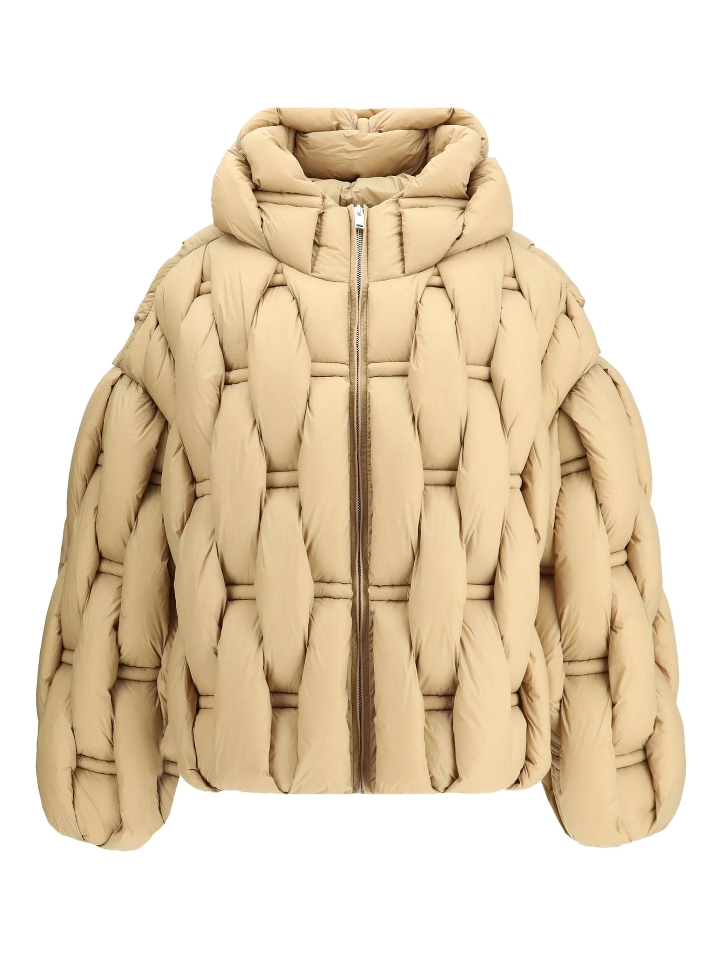 RAXXY WOMEN Hooded Woven Puffer Jacket Camel - MAISONDEFASHION.COM