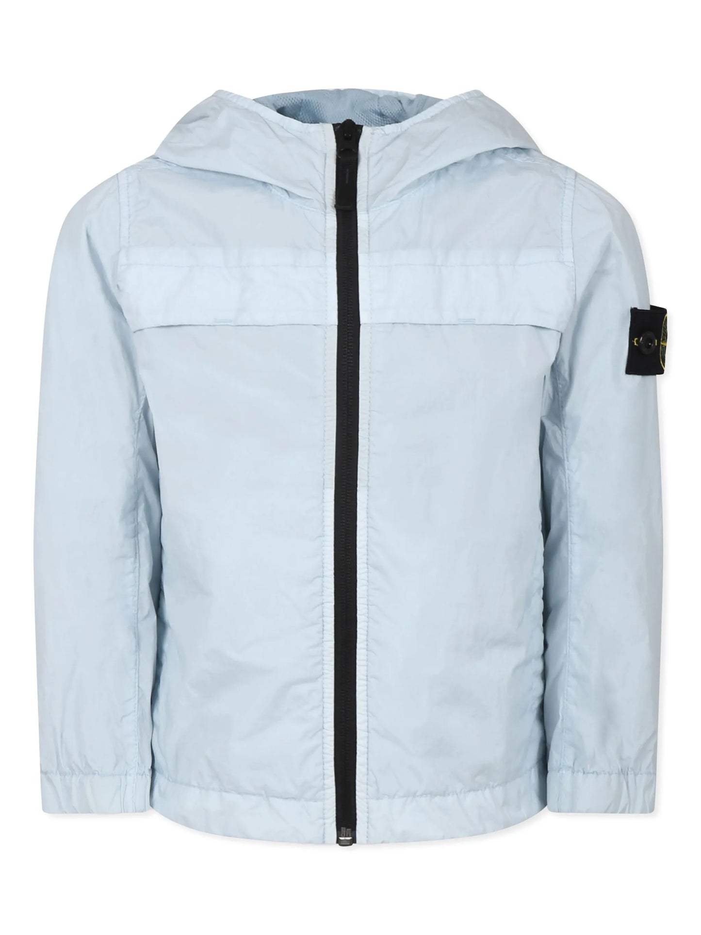 STONE ISLAND KIDS Boys Compass Patch Hooded Jacket Light Blue - MAISONDEFASHION.COM